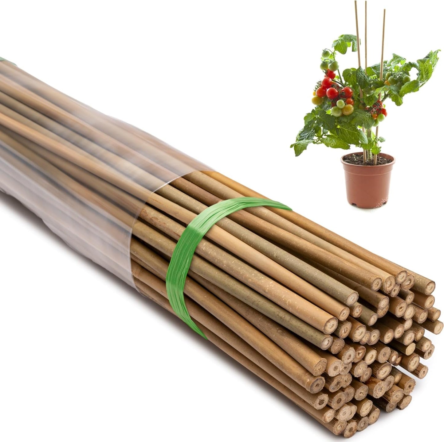 70 Pcs Bamboo Stakes, 4 Feet Natural Bamboo Garden Stakes for Plant, Garden Bamboo Plant Sticks for Plants Support, Tomato, Beans, Vegetable, Trees and Climbing Plants