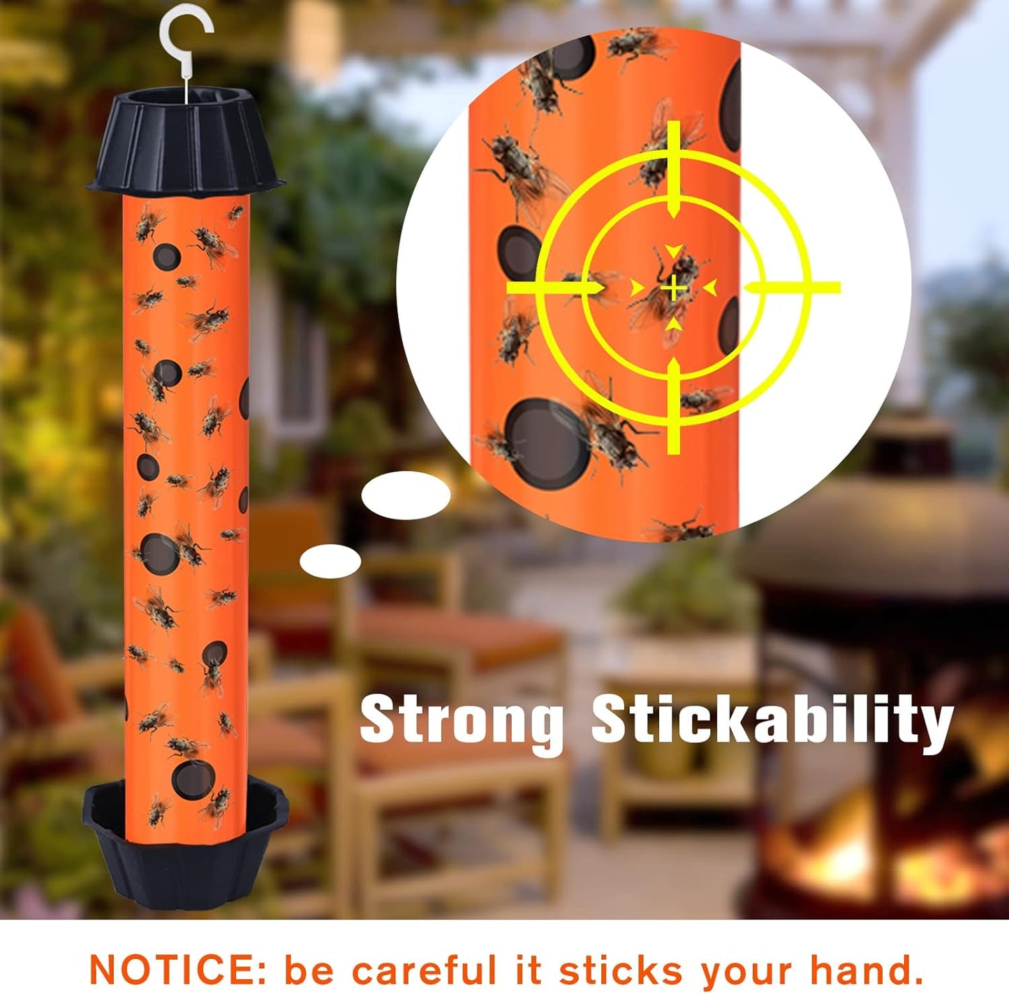 6 Pack Fly Trap Stick, Fly Traps Indoor for Home, Sticky Fly Trap Indoor/Outdoor, Flying Insect Catcher with Hanging Hook, Gnat, Mosquito, Flying Insect Killer