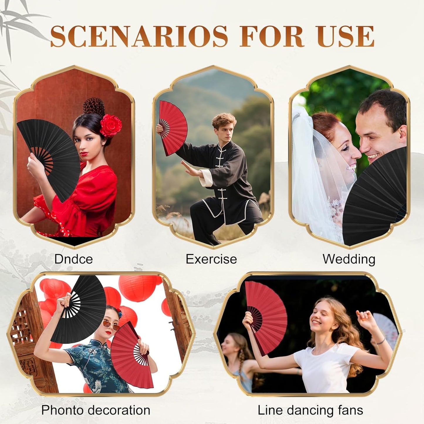 Boots On The Ground Hand Fan,Fans for Line Dancing,Folding Hand Rave Fan,Boots on The Ground Fans Largefold Fans,Decorative Folding Fans for Performance,Dance,Wedding,Party (Red)