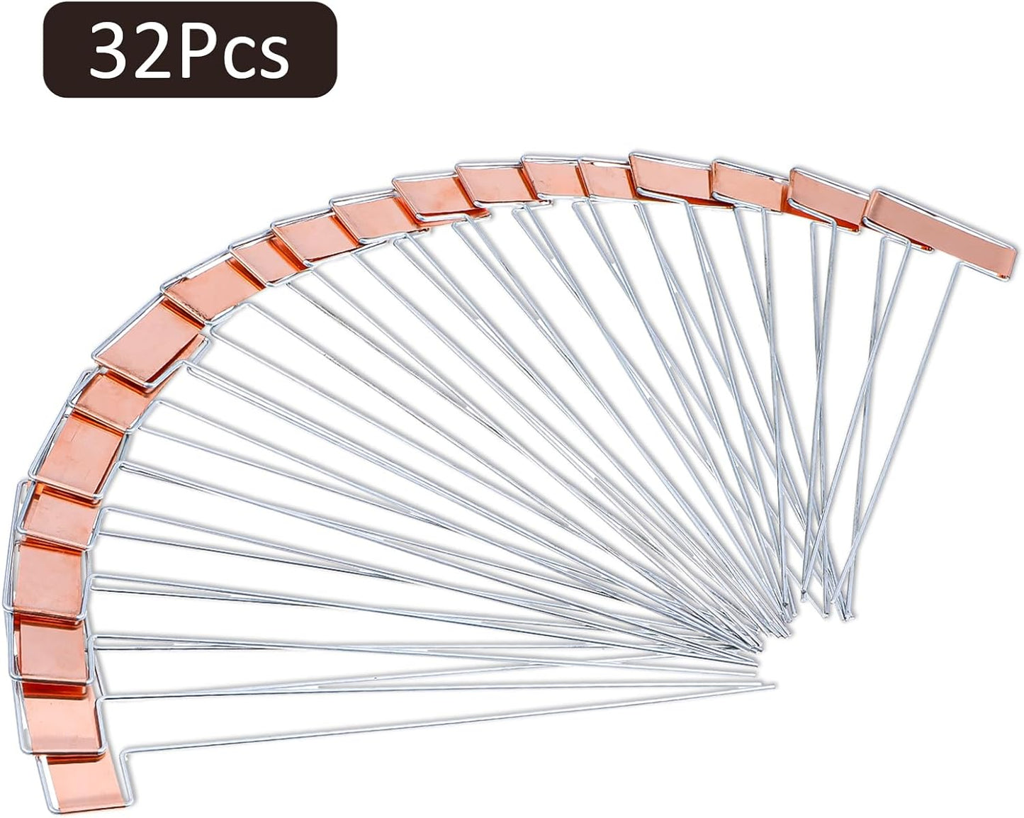 32 PCS Metal Plant Labels - Copper Garden Stakes, High Copper Plate Plant Name Tags, Metal Plant Labels for Flowers, Vegetables, Seedlings, Seed, Etc (Purple)