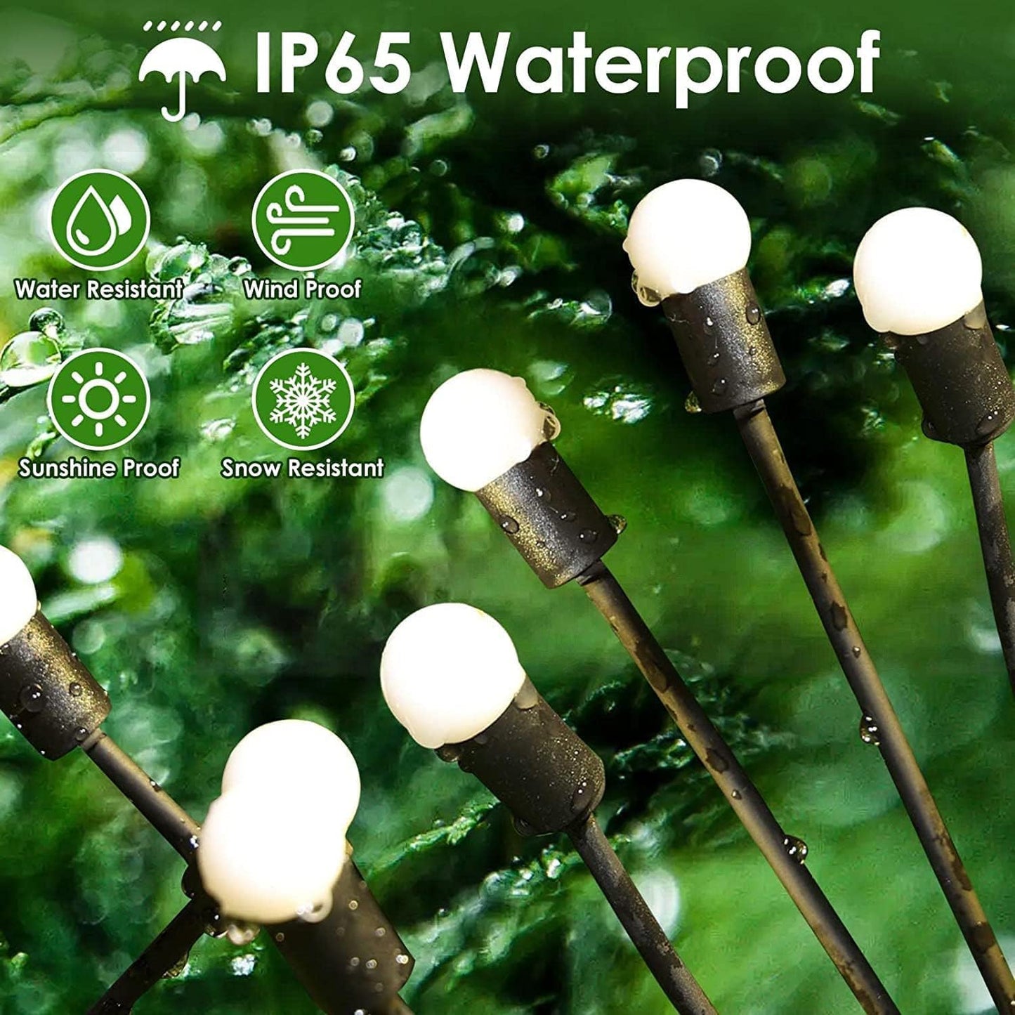 BOSSERN 2025 Solar Lights Outdoor Waterproof, 6 Pack Solar Garden Lights, Firefly Light Outdoor Waterproof, Twinkle Swaying Fairy Light for Yard Patio Pathway Garden Decoration (Warm White)