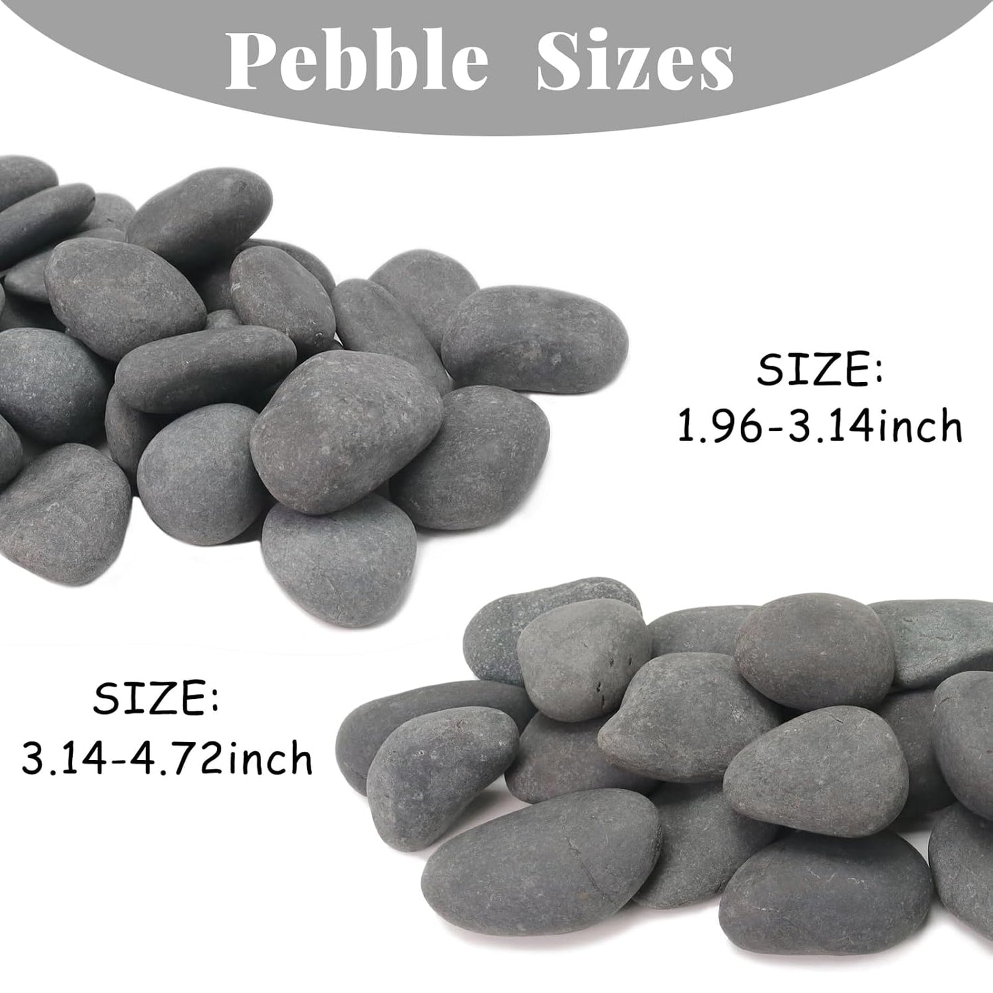 10LB Black Stones Pebbles River Rocks, Natural Beach Pebbles, 2-3" Garden Decorative Stones-2-3 Large Plant Rocks,Ideal for Aquarium, Home Decor