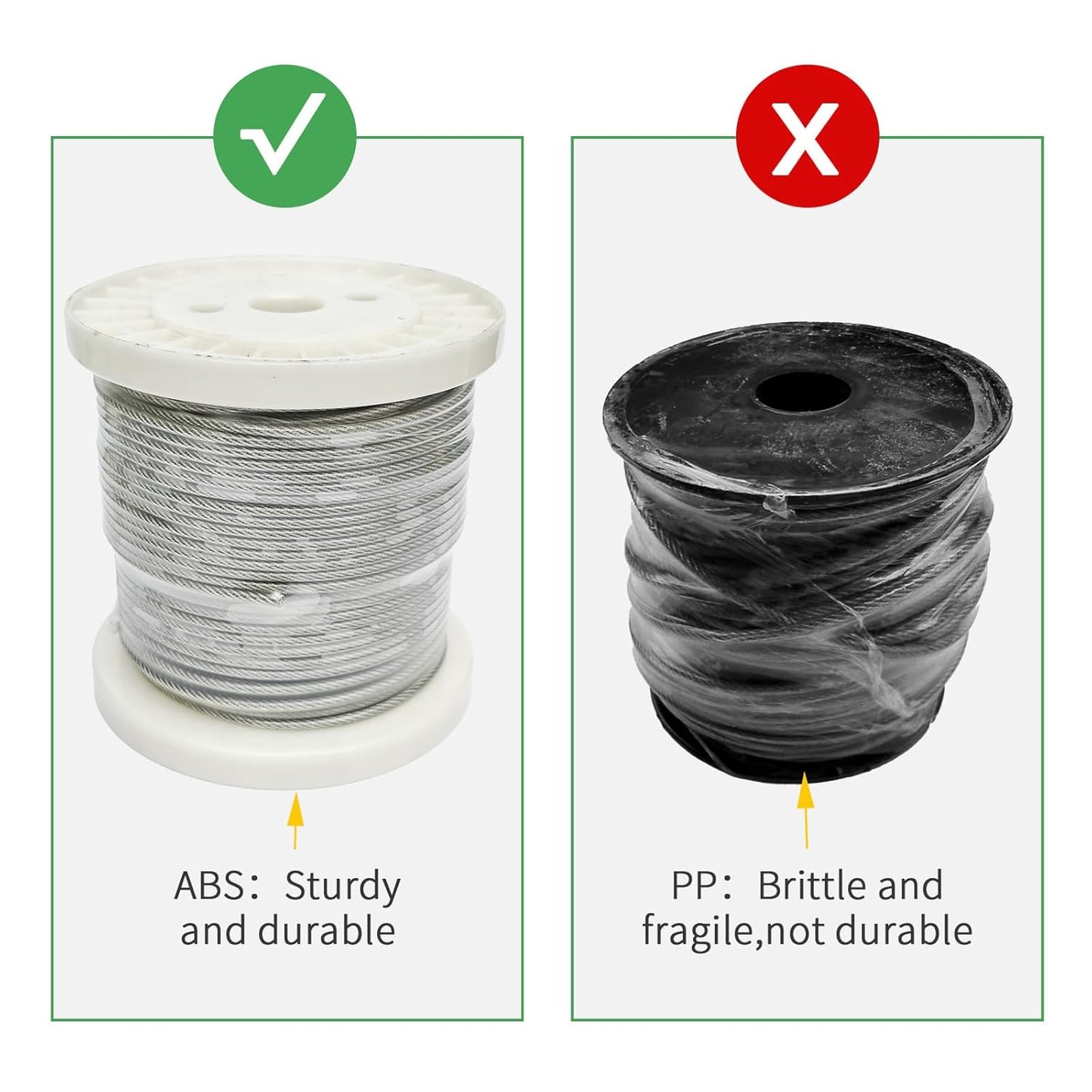 1/8" Wire Cable Rope Kit ，Vinyl Coated 304 Stainless Steel Wire – 300FT 7x7 Strand Cable with Turnbuckles，Shade Sail & Hanging Lights Hardware Kit for Outdoor, Garden,Patio, Crafts, Hanging Lights