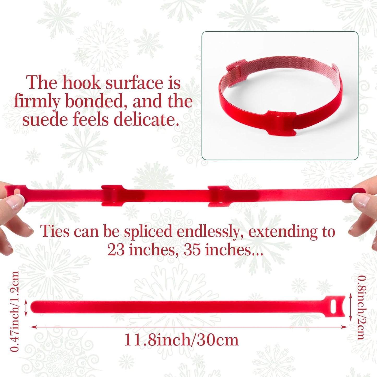 100 Pcs Christmas Garland Ties 12Inch Adjustable Holiday Garland Twist Ties for Holiday Halloween Tree Wreath Party Yard Wall Doorway Reusable Nylon Garden Cable Straps Decoration(Red)