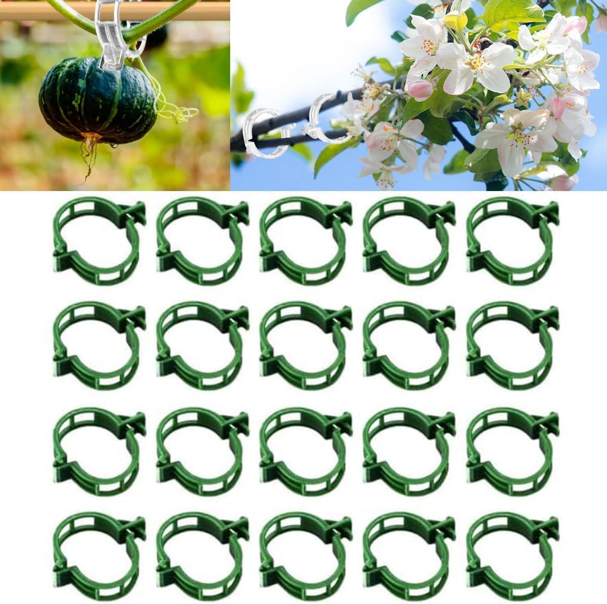 AIIONP 150 PCS Plant Support Clips Reusable Garden Clips, Secured Plastic Plant Clips, Tomato Support Clips for String Trellis for Climbing Plants Outdoor Indoor Plant Flowers Stem Vine Fixing Clips