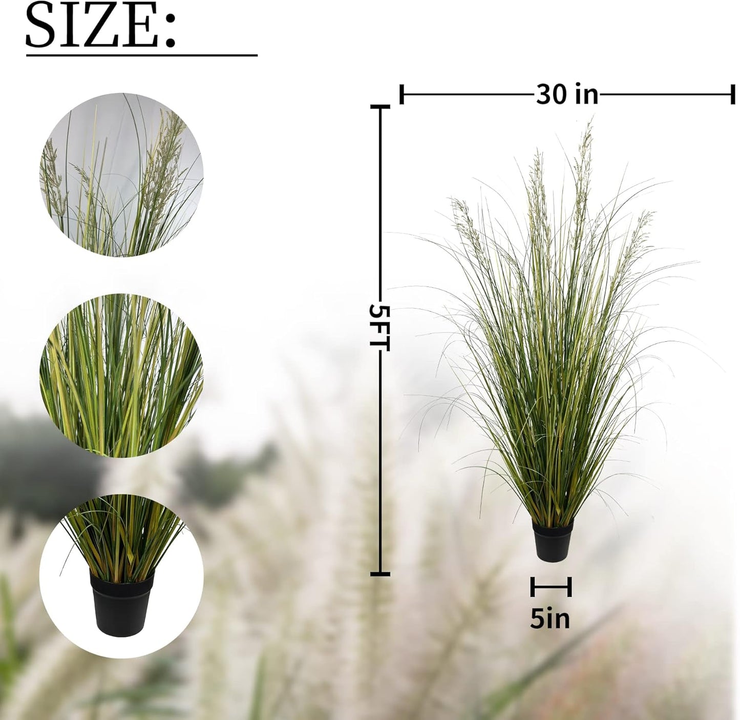 Artificial Plant 5ft Tall Artificial Grass Plant,Faux Plants Indoor Home Decorative Artificial Plants & Flowers in Pot Fake Plant, House Plant Indoor