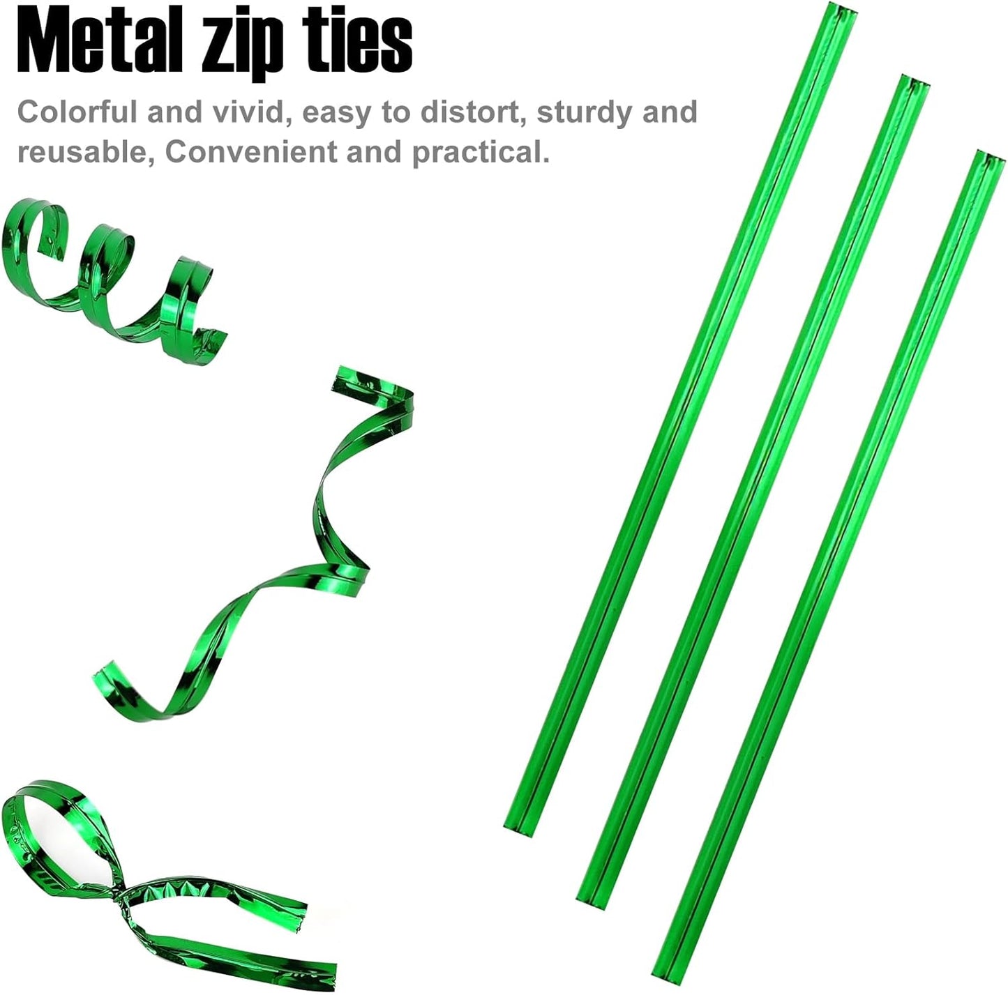 400 Pcs Metal Twist Ties 4 Inches Twist Straps for Bread Bags Candy Bags Snack Bags Halloween Party Cake Favor (Silver)