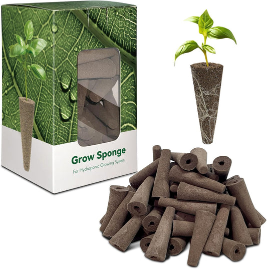 inbloom Grow Sponges, 50 Pcs Replacement Root Planting Pods, Special Design for Hydroponics System, Indoor Garden Supplies, Cotton, Sponge Only