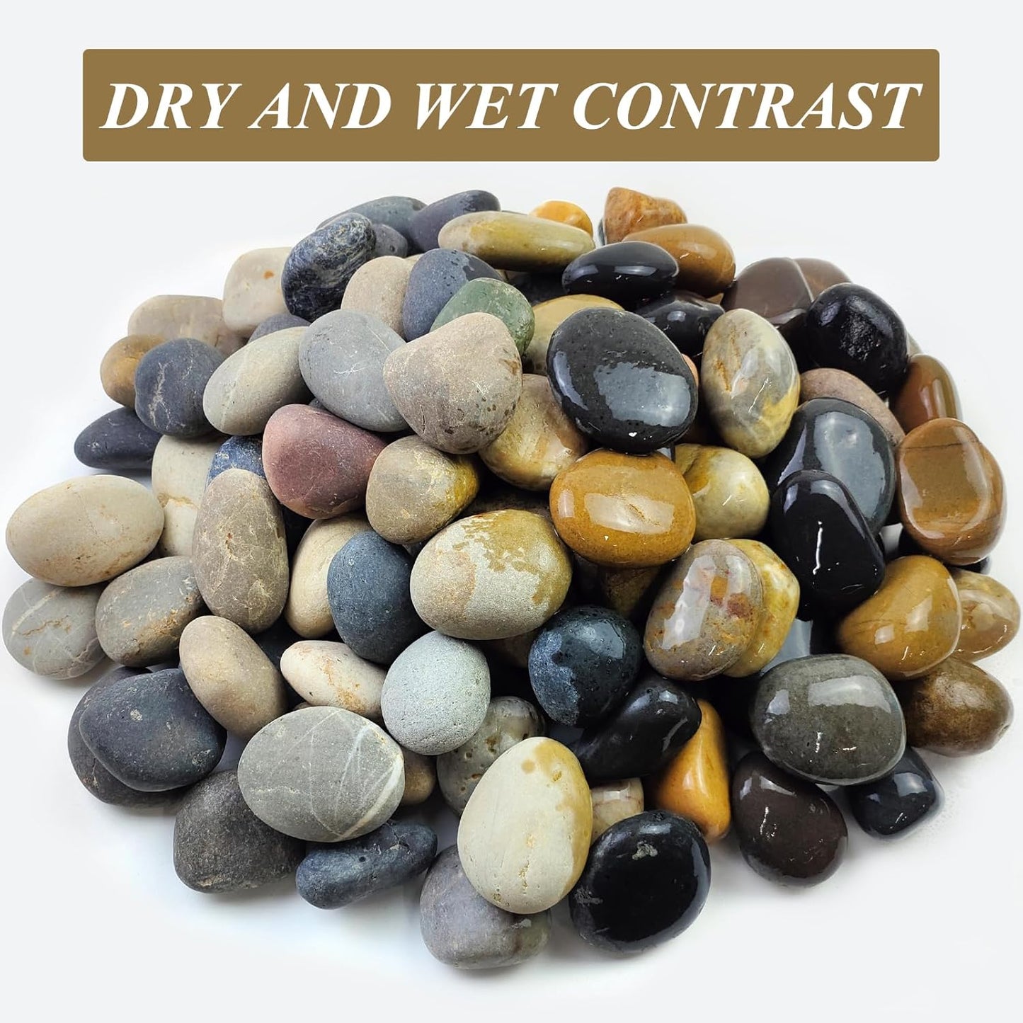 40 lbs Garden Rocks Pebbles, 2-3 Inch Decorative Large River Rocks for Landscaping, Painting, Aquarium, Plants, Crafting, Walkways and Outdoor Decorative Stones