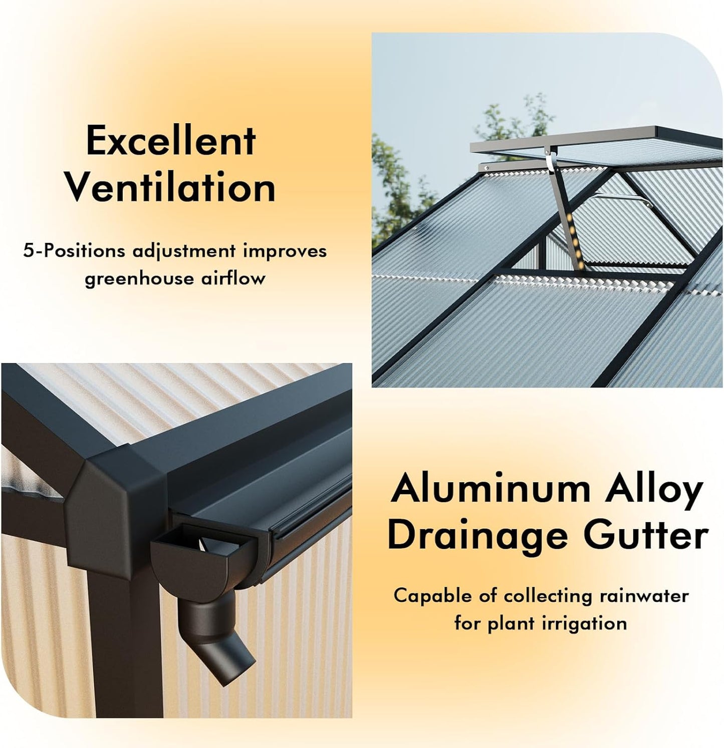 8×10FT Greenhouse for Outdoors, Large Walk in Greenhouse Kit and Winter Garden Planting, Enhanced Aluminum Green Houses for Outside Withstands Strong Wind or Heavy Snow to Protect Vegetables or Plants