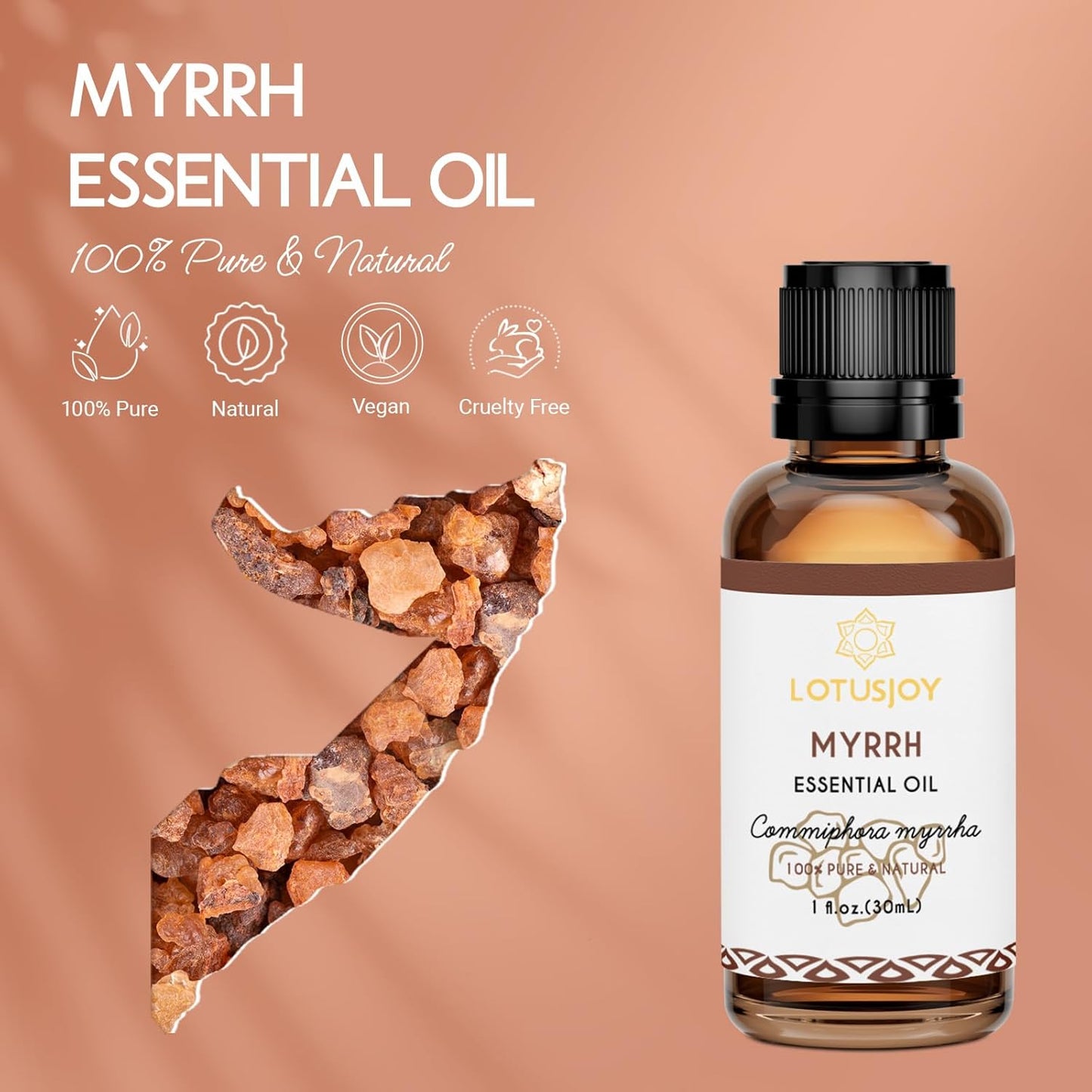 Myrrh Essential Oil, Pure Natural Myrrh Oil for Skin Hair Diffuser Room Spray DIY - 1 Oz
