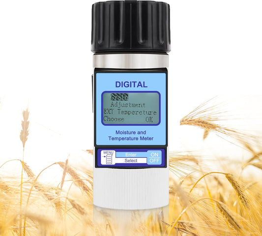 Grain Moisture Meter High Precision Grain Moisture Tester with Moisture & Temperature Display Seed Moisture Meter for 25 Grains Including Wheat, Soybean, Coffee and More
