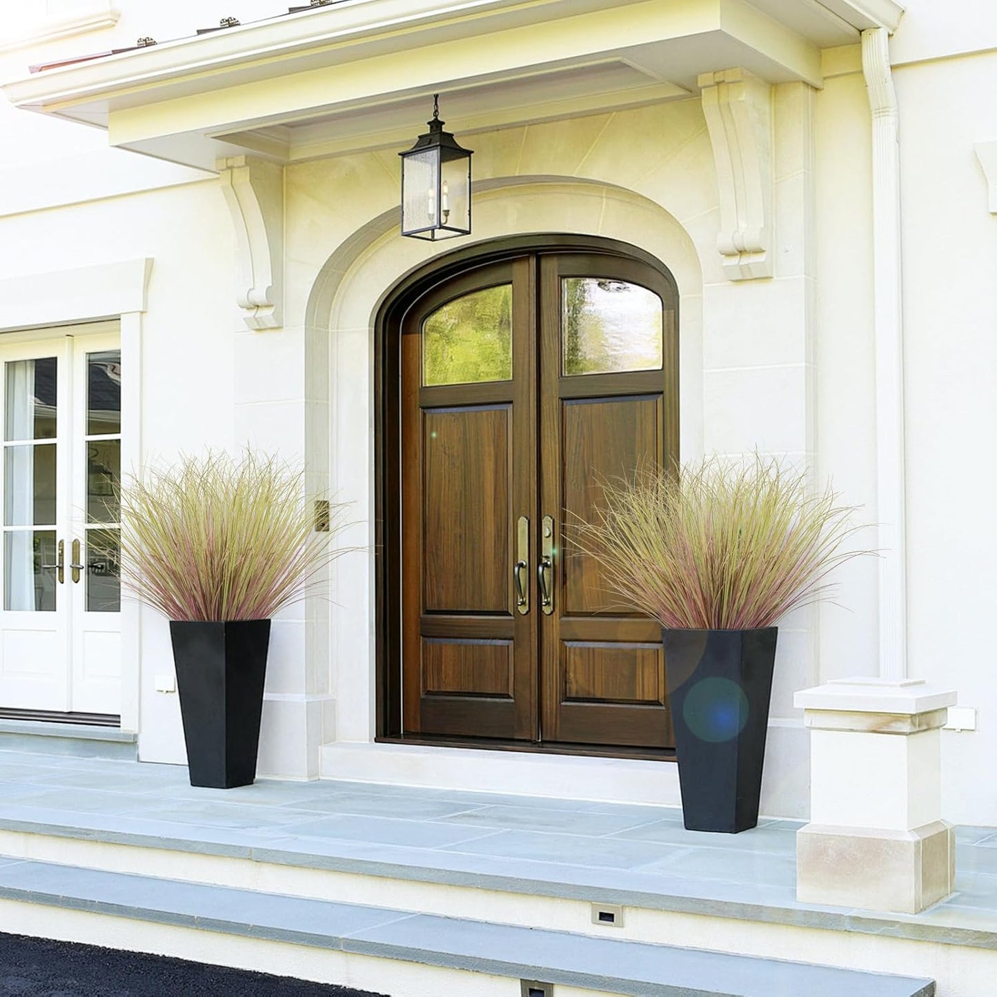 24Pcs Artificial Grass Plants, Faux Shrubs Wheat Grass, Artificial Tall Grass Fake Plants for Outdoor Decor,Artificial Greenery Stems Weed for Room Indoor Home Decor（Light Purple）