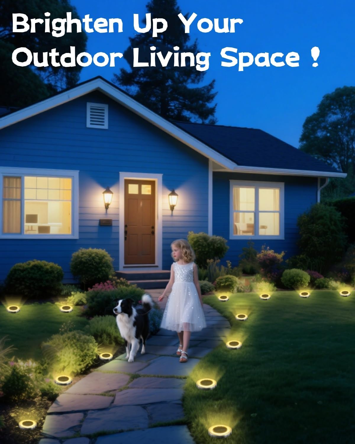 Mini Solar Ground Lights Outdoor 16 Pack Waterproof Upgraded Anti-Rust Solar Flat Garden Lights Stainless Steel Solor Powered Disc Landscape Light for Pathway Walkway Yard Lawn Patio-Warm White