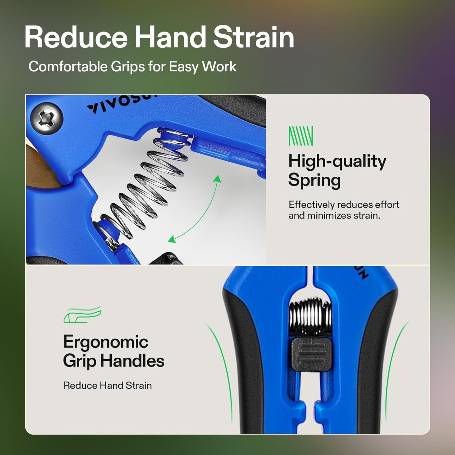 VIVOSUN Curved Gardening Scissors 6.5 Inch Hand Pruner Shear with Titanium Coated Blades 1-Pack