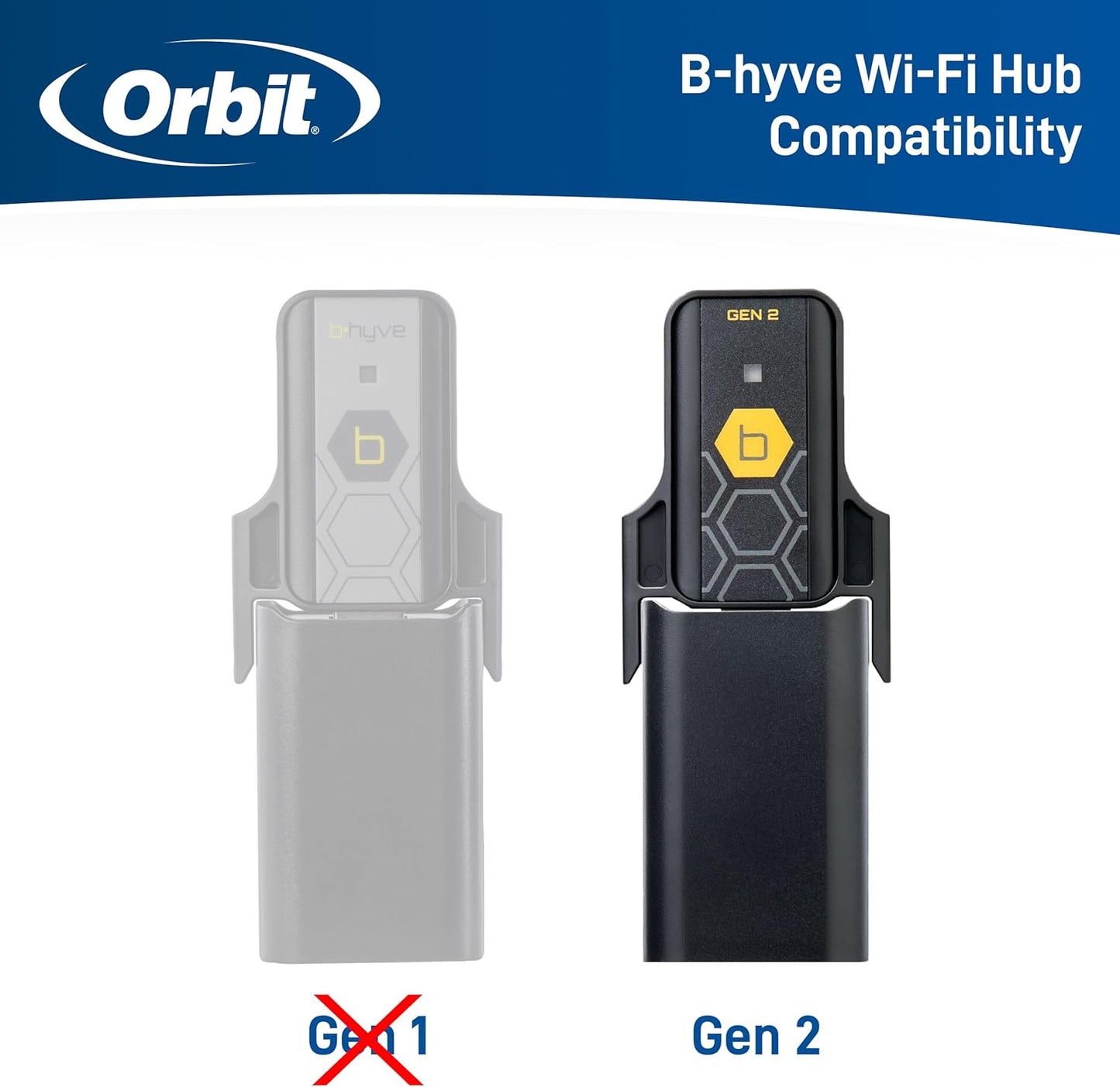 Orbit 21206 B-hyve Gen 2 Smart Hose Watering Timer, 2-Pack with Wi-Fi Hub and Hose Y Splitter