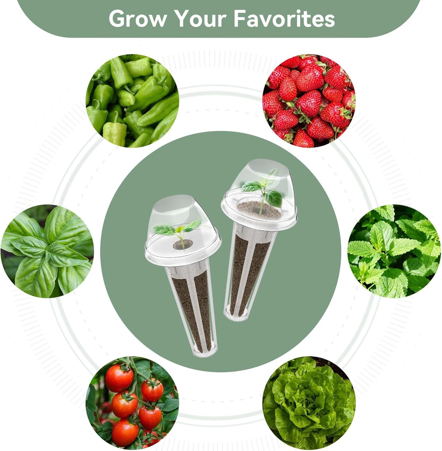 LYKOCLEAN 68pcs Hydroponic Pods Kit for Aerogarden and idoo, Grow Anything Kit with 30 Grow Sponges, 12 Grow Baskets, 12 Grow Domes, 12 Pod Labels, 2 Plant Food, Compatible with Hydroponics for All