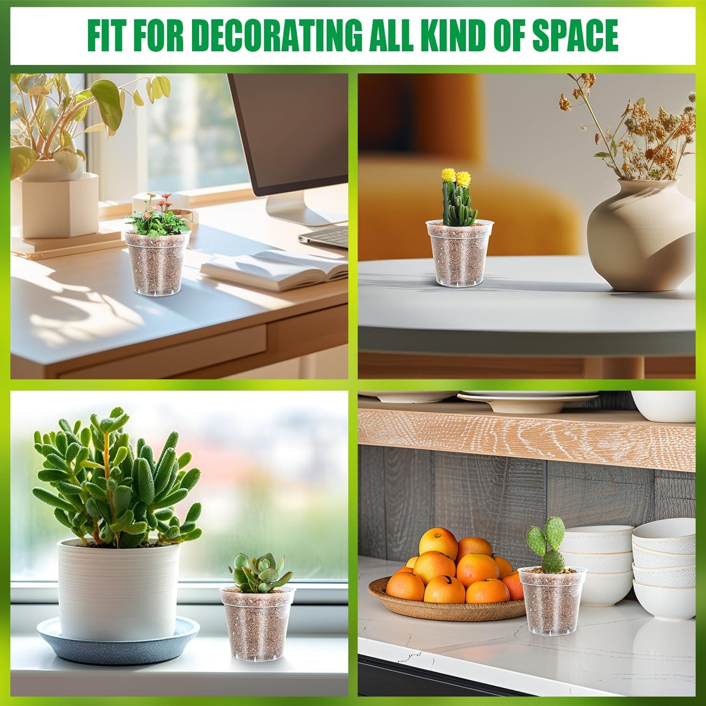 40 Pack 3.3 Inch Clear Nursery Pots for Plants, Sturdy Plastic Plant Pot for Planting Vegetables Flowers Seedlings, Transparent Seed Starter Pots with Drainage Holes, Gardening Gifts(40P-3.3"Clear)