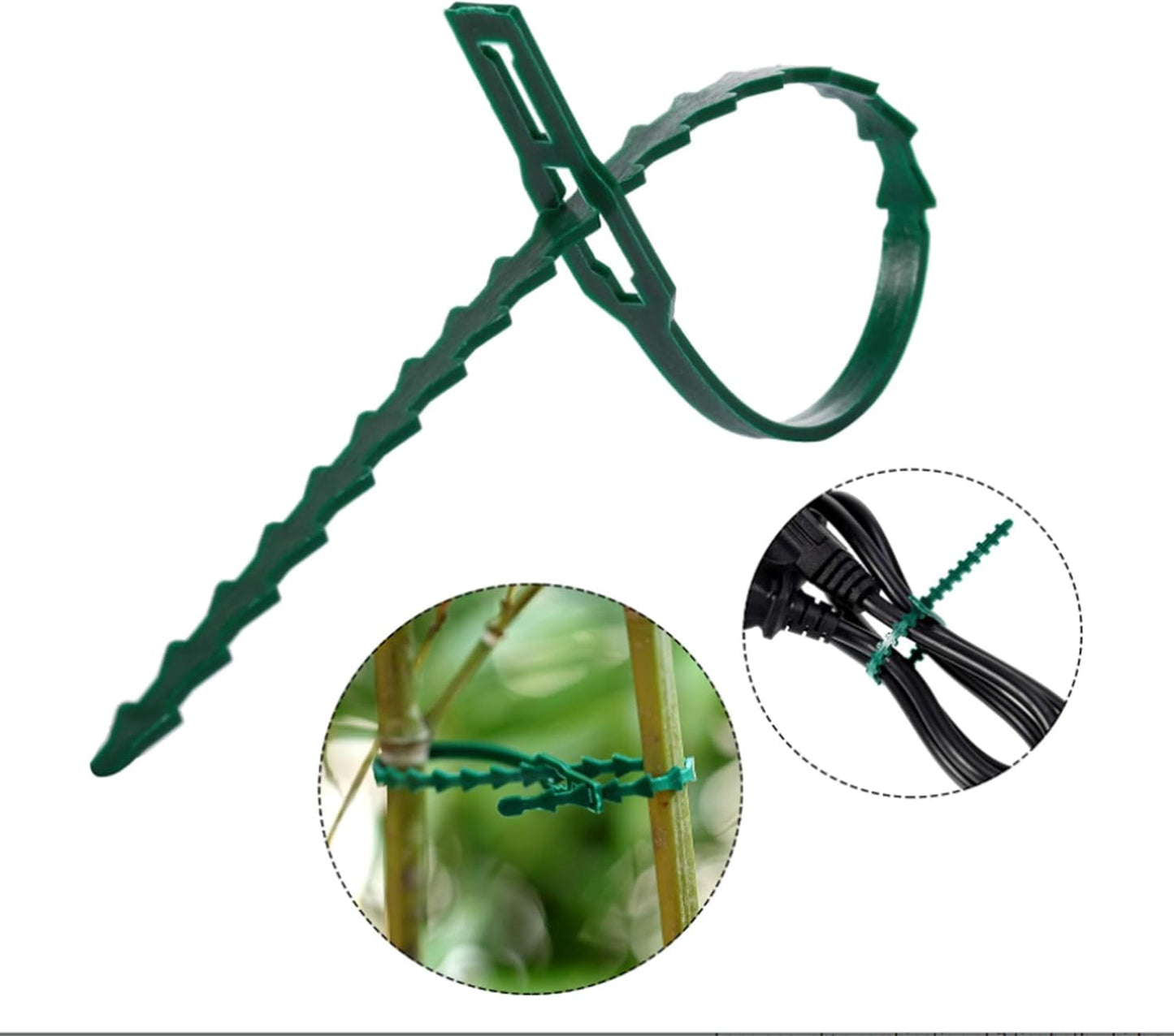 300 PCS Adjustable Plant Ties Flexible Garden Plant Ties, Green Multi-Function Sturdy Garden Plant Twist Tie Plastic Garden Ties Plant Support Tree Shrub, Office Home Cable Organization (13 & 23 CM)