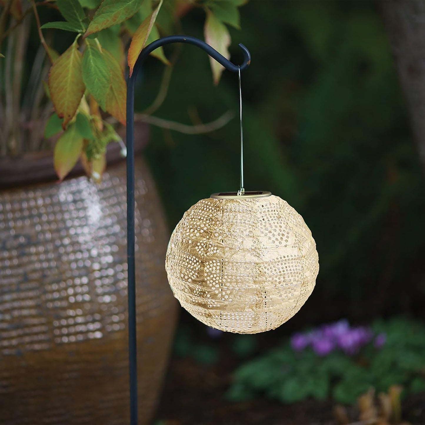 Allsop Home Garden 31771 Soji Stella Globe 8-in. Tyvek Solar Lantern (Pearl)