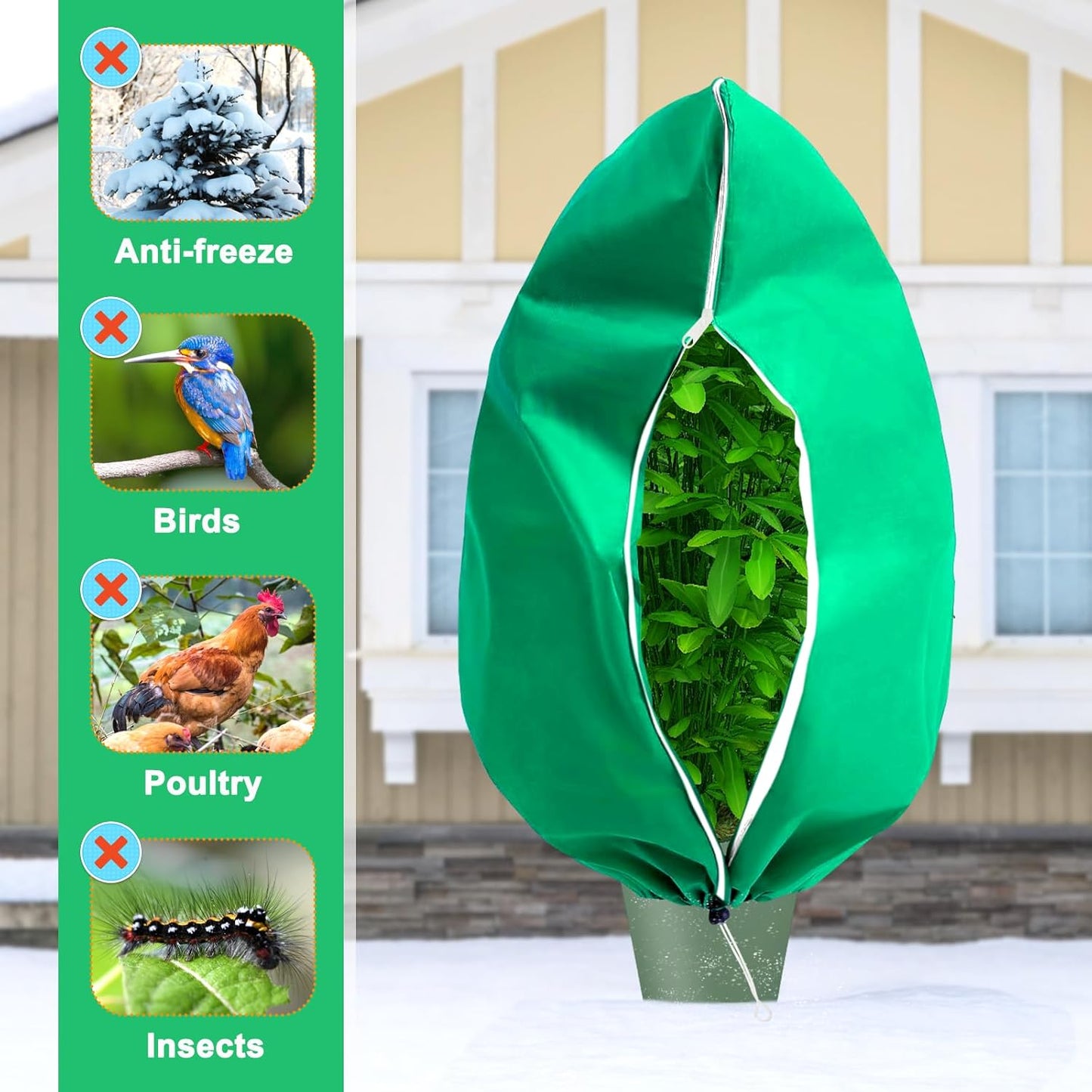 DQS Plant Covers Freeze Protection, 78.7" x94.4" Winter Frost Protection Blankets Frost Cloth,Suitable for Outdoor Winter Frost, Cold Weather, shrubs, Trees, Jackets, and coverings