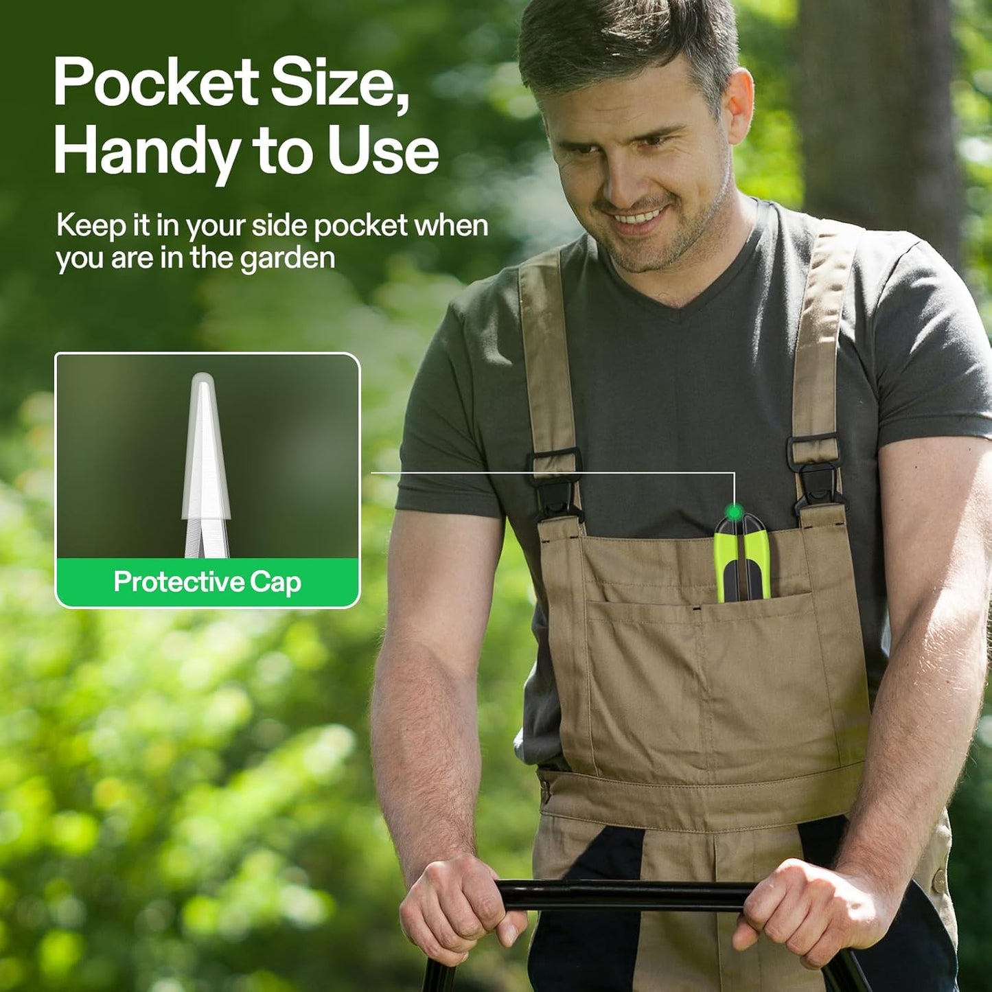 VIVOSUN Gardening Scissors, 6.5 Inch Hand Pruner, Pruning Shear with Straight Stainless Steel Blades, Garden Tools for Women Men, Black and Green