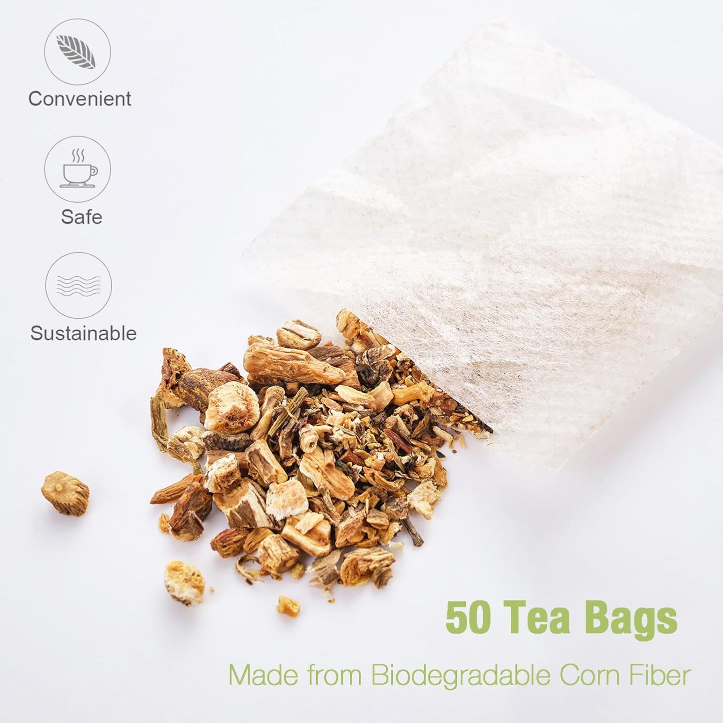 50 Bags Roasted Dandelion Root Tea Bags, 2.5/Bags, Natural Dried Dandelion Root, Health Herb Dandelion Tea Loose Leaf, Caffeine Free