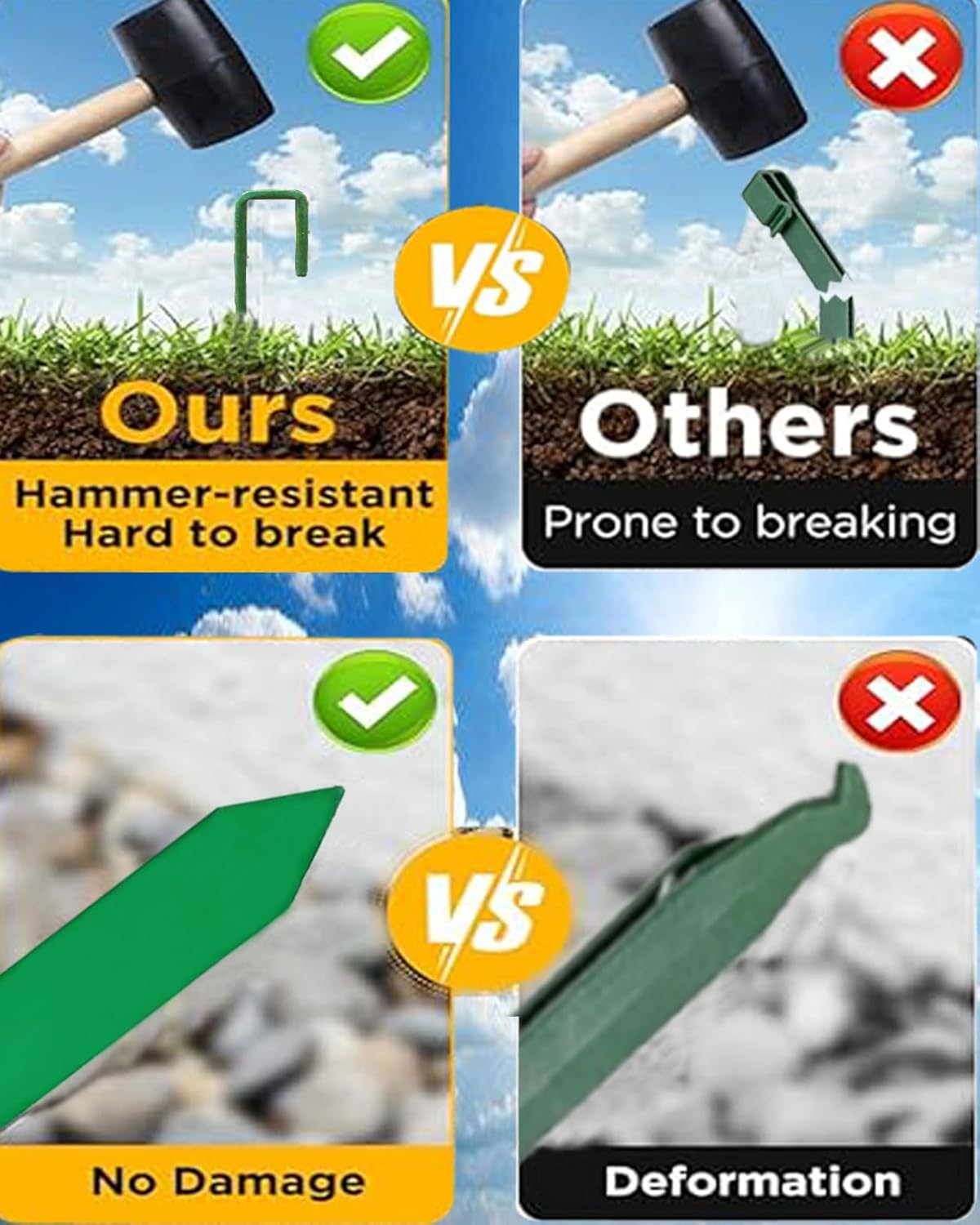 60Pcs Metal Garden Landscape Edging Stakes, Green,10in anchoring Stakes Landscape Anchoring Spikes for Terrace Board,Garden Liner, Landscape Edging Coil,Bender Board,Grass Barrier