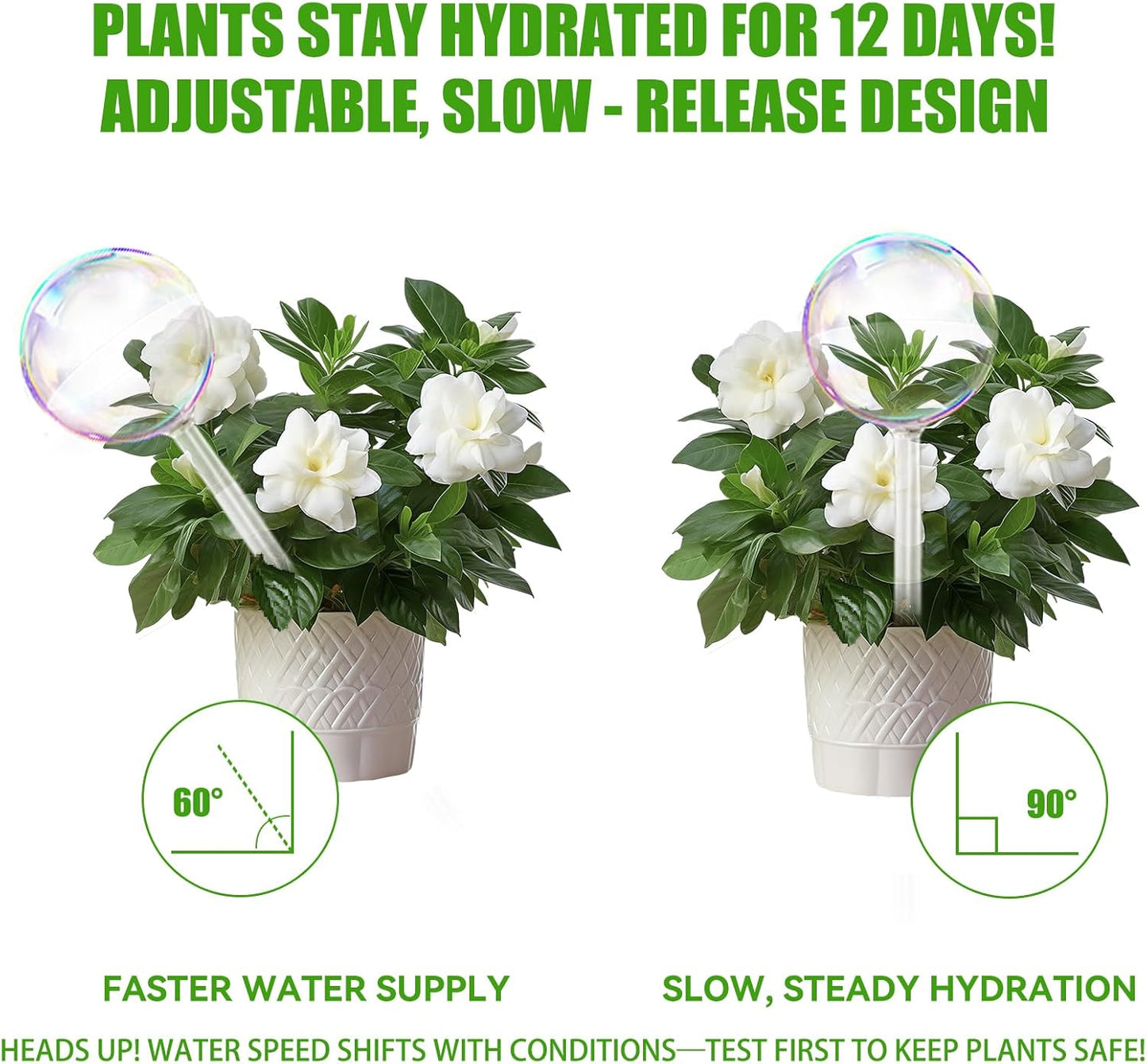 4PC Iridescent Self Watering Globes, Large Glass Rainbow Plant Watering Globes, Self Watering Planter Insert for Indoor and Outdoor, Plant Watering Blubs, Automatic Plant Waterer