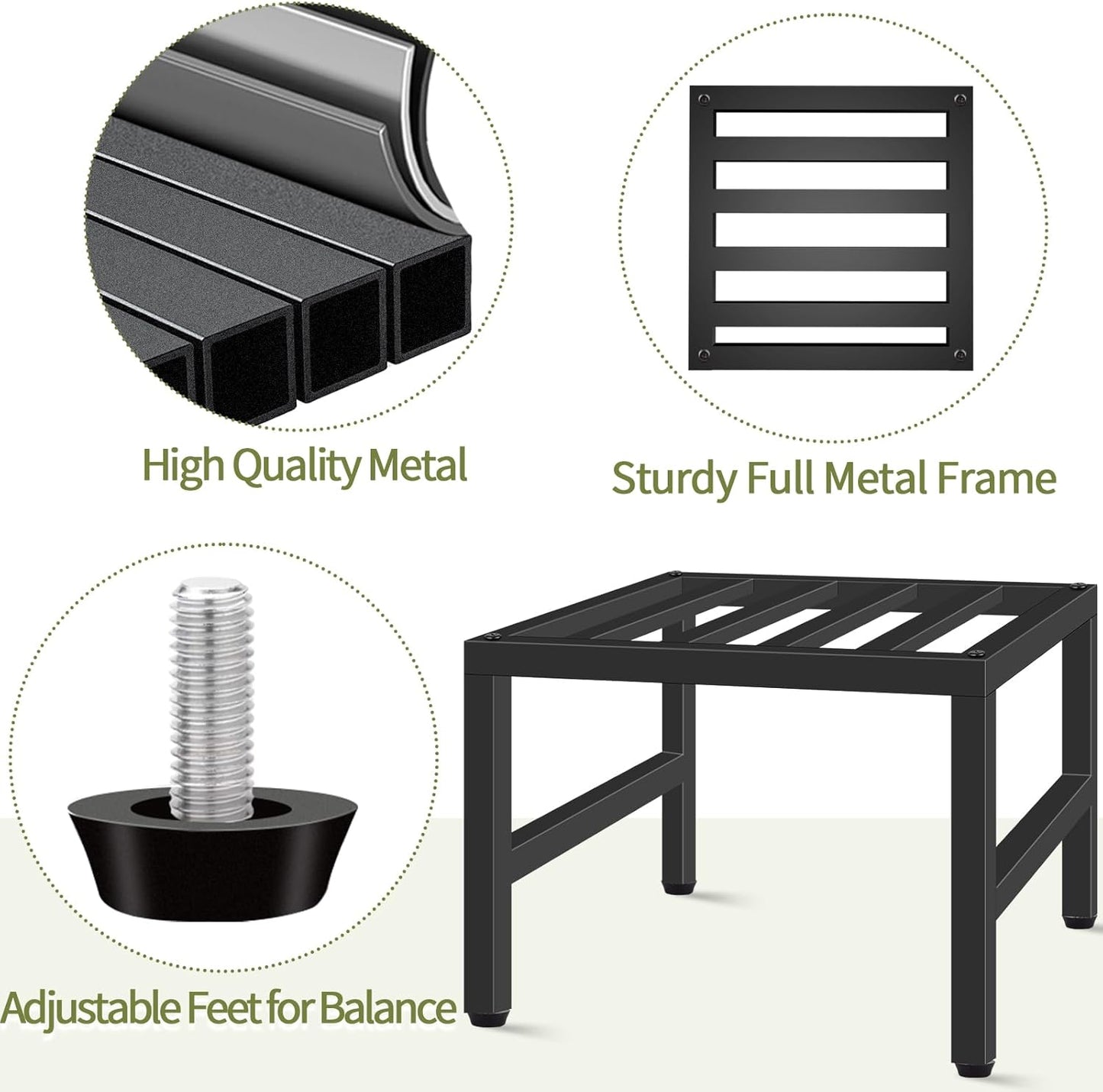 Plant Stand Indoor Outdoor, Heavy Duty Wrought Iron Pedestal Stands Metal Plant Stand for Indoor Outdoor, Sturdy Low Flower Stand Display Planter Shelf, 2pcs, Black