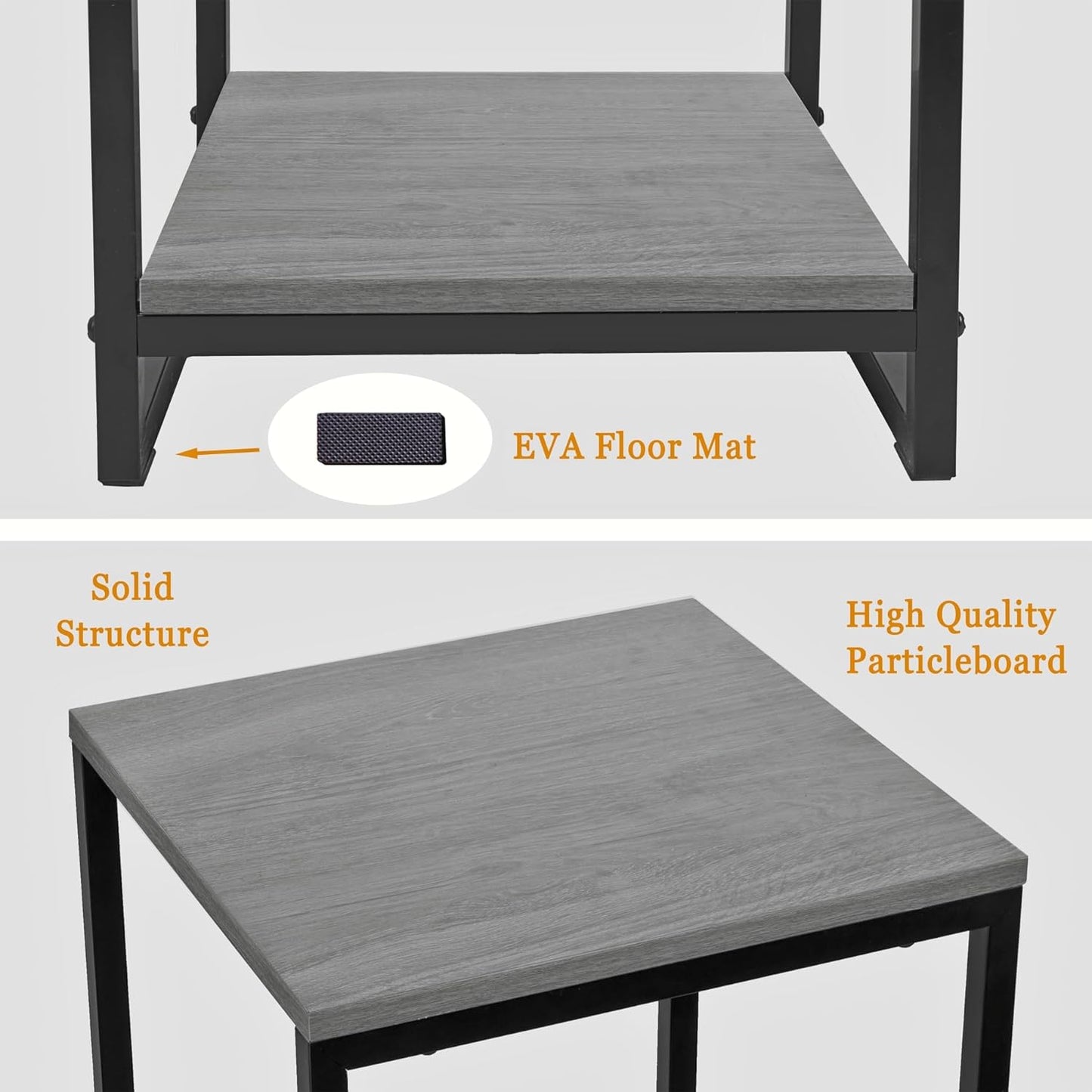 46" Tall Plant Stand Indoor, 3-Tier Modern Plant Shelf, Corner Flower Pot Holder Organizer for Living Room Balcony Patio Garden (Oak Grey)