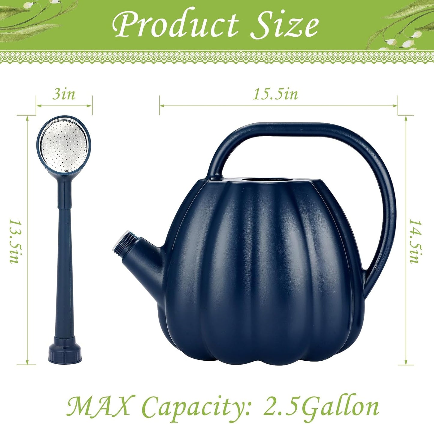 2.5 Gallon Watering Can for Outdoor Plants Bottle for Watering Indoor Outdoor Plants,Modern Plant Watering Can Large Long Spout with Sprinkler Head