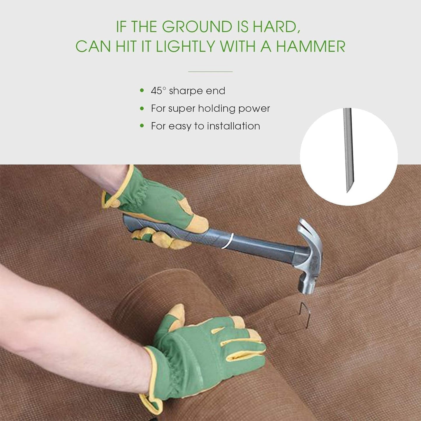 12 Inch Galvanized Garden Landscape Staples Stakes, 25 50 100 PCS Anti-Rust Garden Staples U-Shaped Landscape Pins for Secure Lawn Fabric (100, 12 Inch)