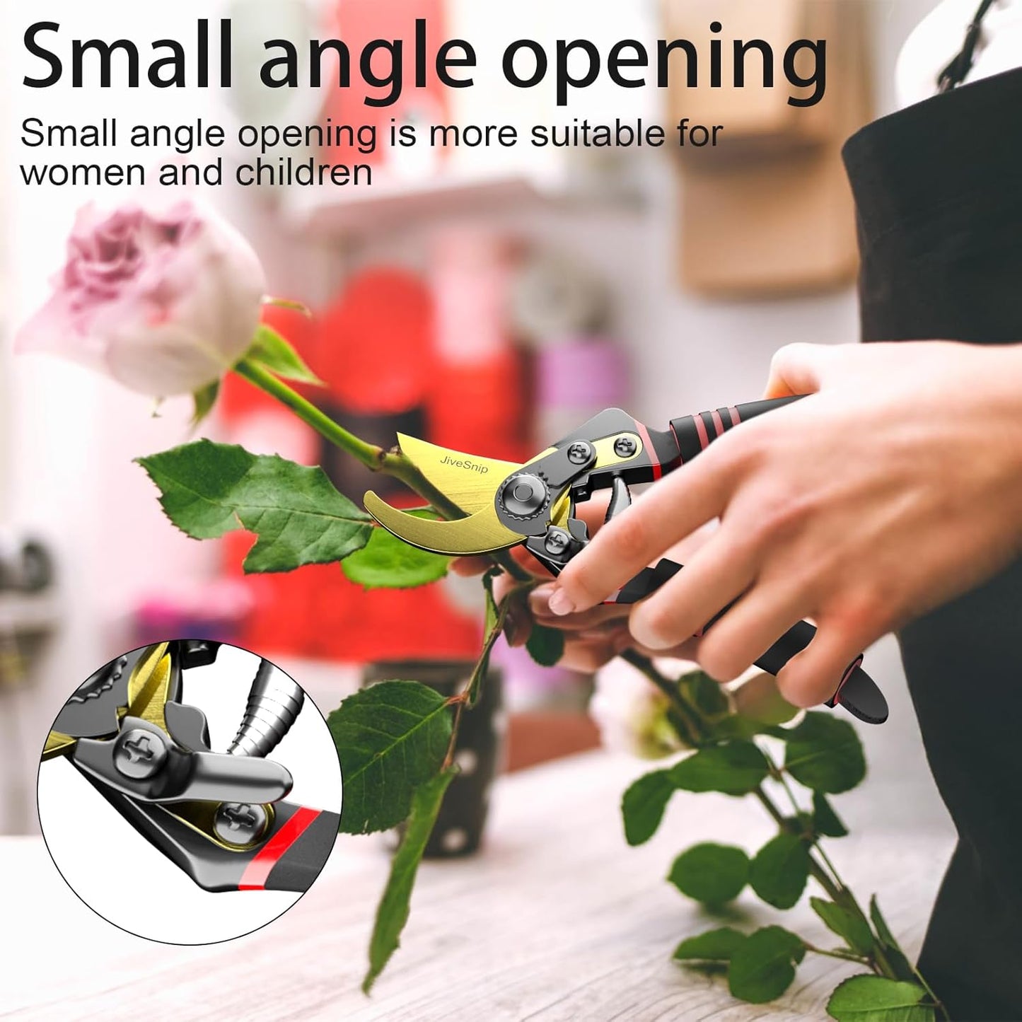 Professional Titanium Garden Shears Adjustable Opening Size Professional Bypass Pruning Shears for Plants, Hedges, and Flowers（Includes Scissors + Blade）