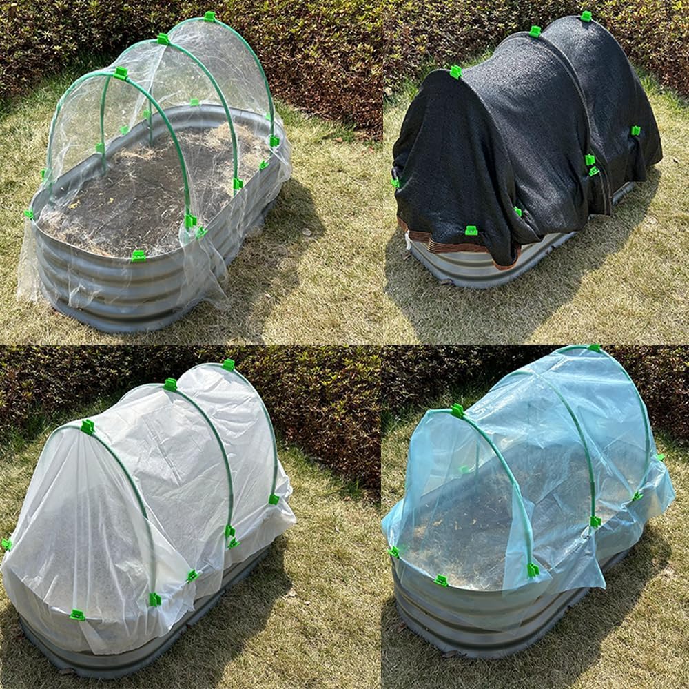 Greenhouse Hoops Set for DIY Grow Tunnel，Thickened High Tenacity PP Mid Green Garden Hoops for Row Cover，Raised beds，DIY Plant Support Garden Stakes, 25pcs