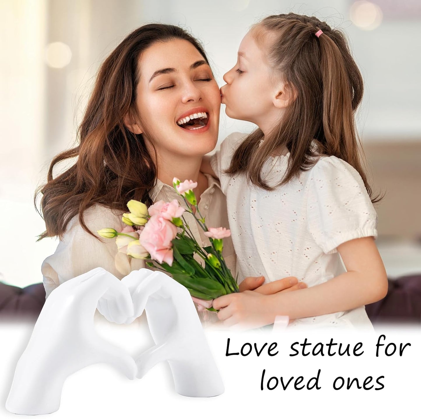 White Decor for Living Room Bedroom Bookshelf Coffe Table, Personalized Finger Home Accents, Modern Art Aesthetic Statues, Resin Sculpture for Reading Decor