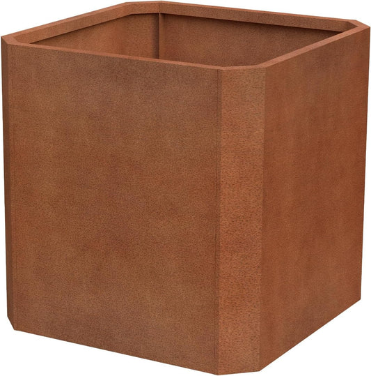 Corten Steel Planter Box-24"x24"x24"-Large Square Planter Matel -Outdoor Indoor- Heavy Duty Rustic Tall Planter Flower Pot Commercial Residential for Patio Porch Deck Home Backyard