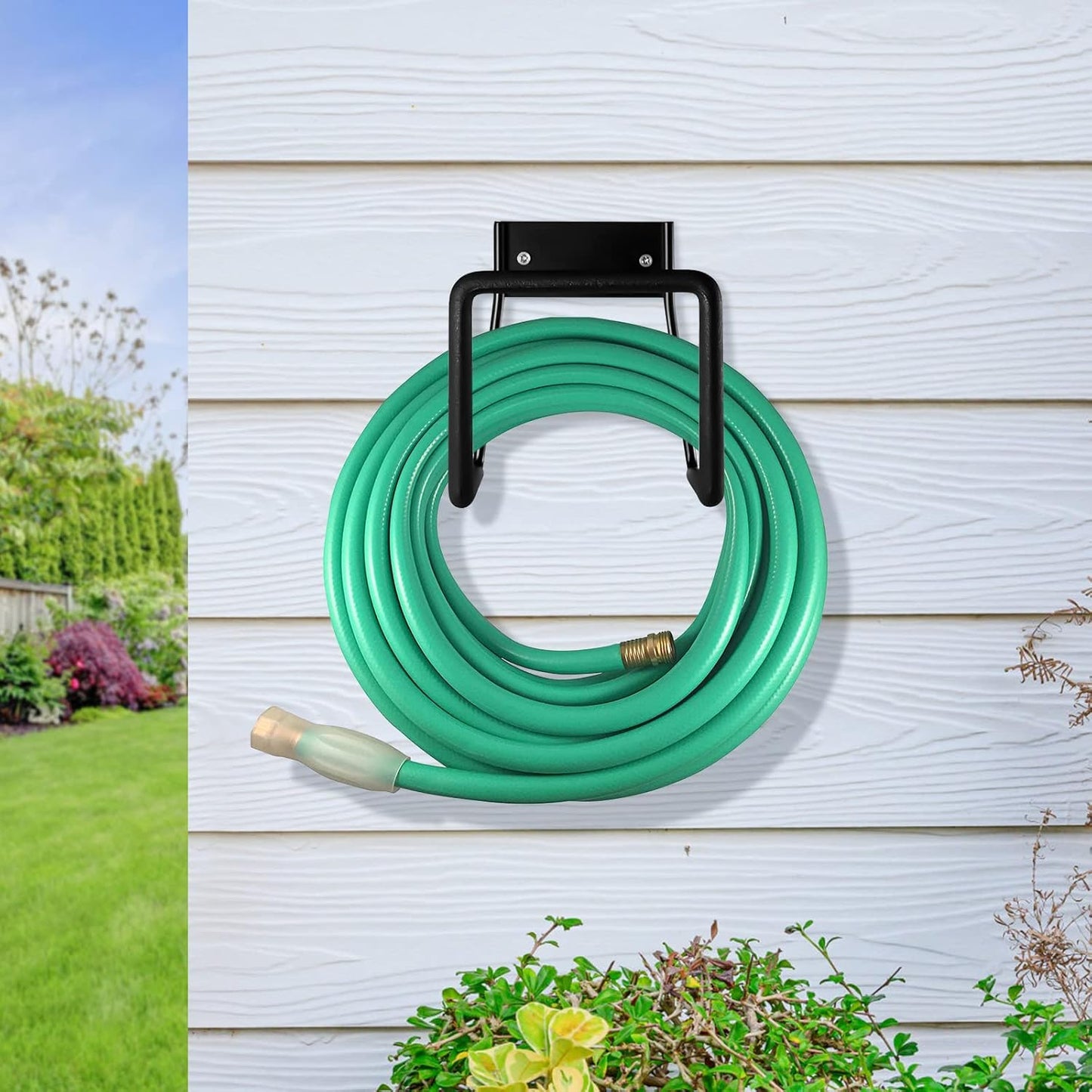 Hose Hanger, Heavy Duty Metal Hose Holder Wall Mount, Hook for Garden Hose/Expandable Hose/Hose Reel/Water Hose/Pocket Hose/Flexable Hose/Magic Hose (Hose Holder 175 Ft)