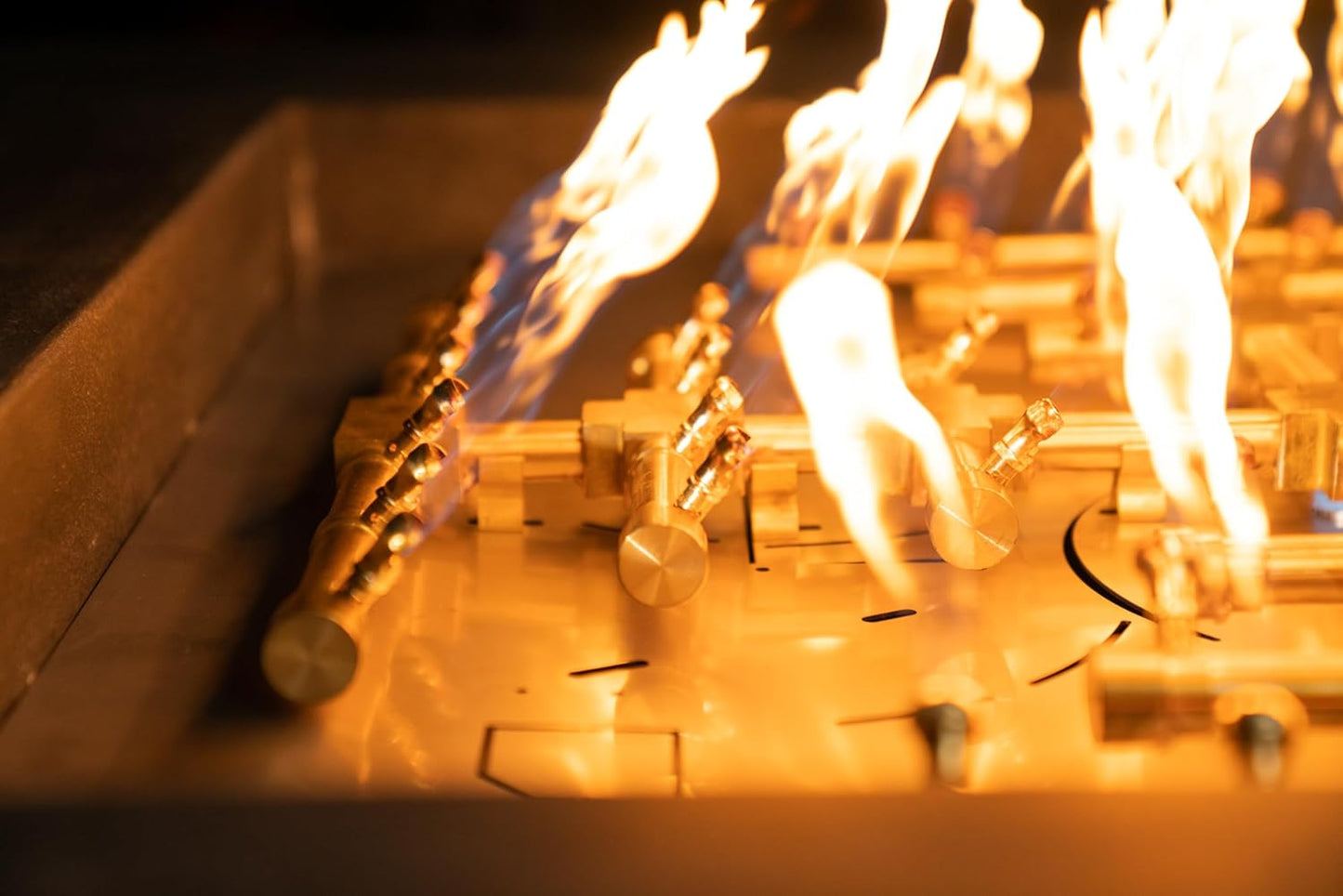 18" Inch Brass Jet Burner for Round & Square Fire Pit - Natural Gas or Propane Fireplace - Premium Fire Pit Burner for Outdoor