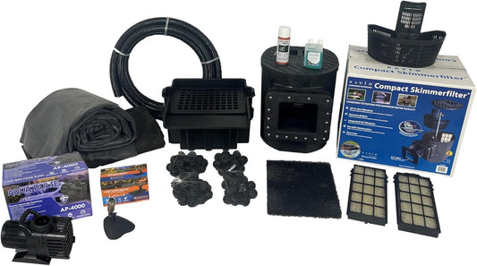 HALF OFF PONDS Savio Select 4,000 GPH Submersible Pump Pond Kit with 15' x 20' EPDM Rubber Pond Liner for Water Garden & Koi Pond