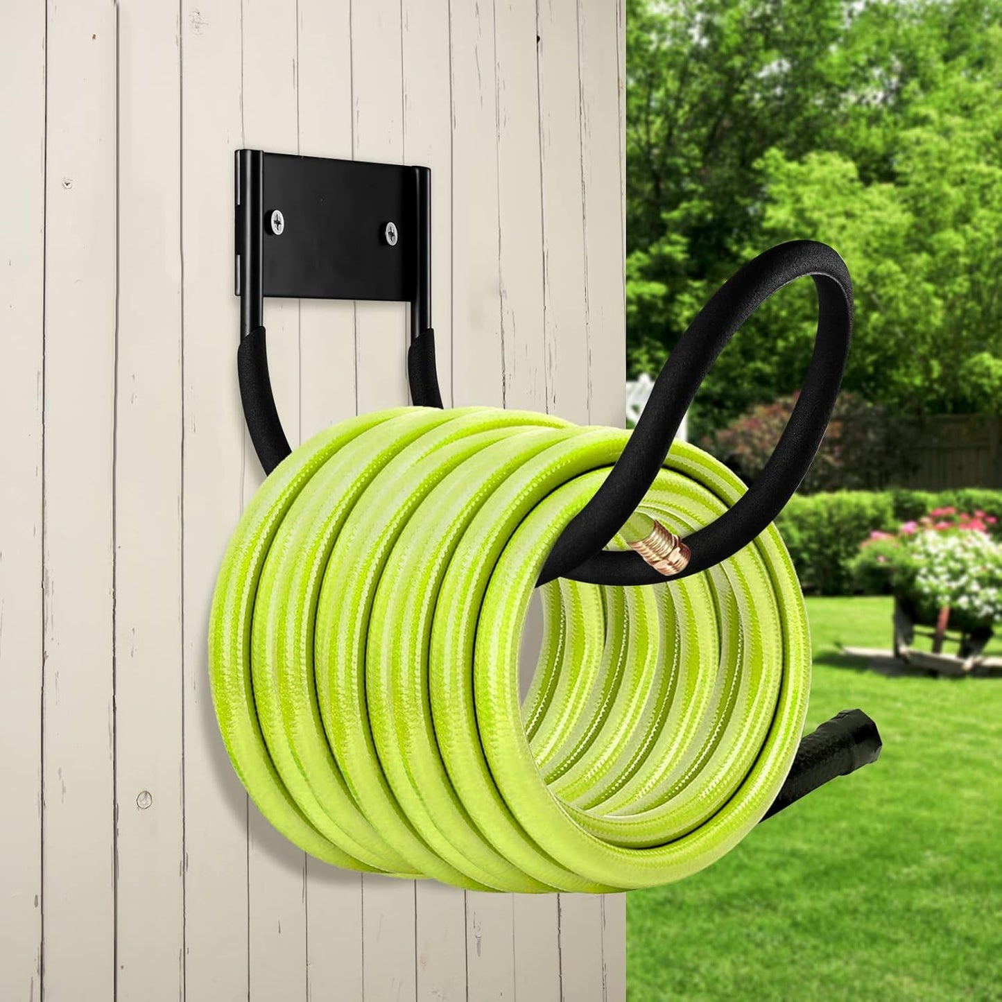 Hose Hanger, Heavy Duty Metal Hose Holder Wall Mount, Hook for Garden Hose/Expandable Hose/Hose Reel/Water Hose/Pocket Hose/Flexable Hose/Magic Hose (Hose Holder 125 Ft)