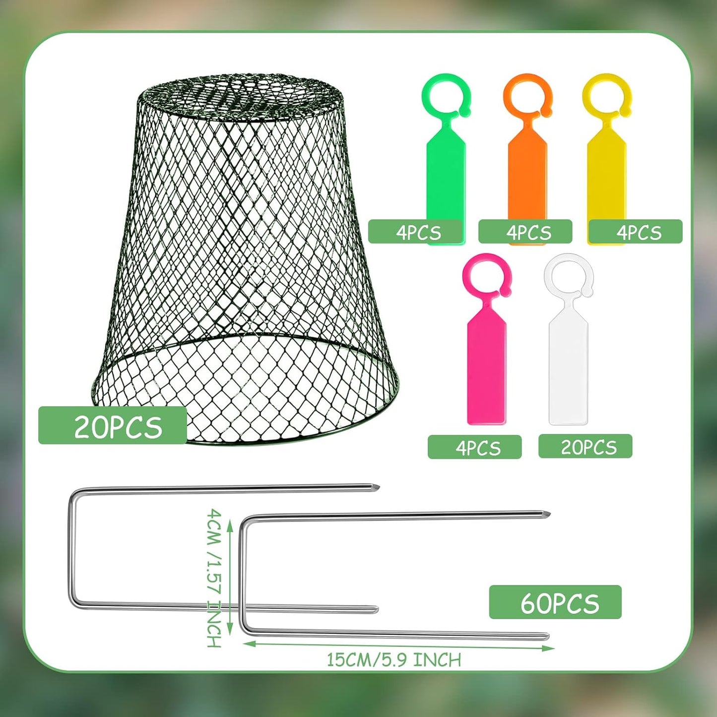 20 Pcs 9×9inch Chicken Wire Plant Covers Wire Garden Cloches Chicken Wire Cloche Plant Protector Metal Heavy Duty Garden Plant Cloche for Keeping Bunnies Chicken Squirrels Birds Other Out