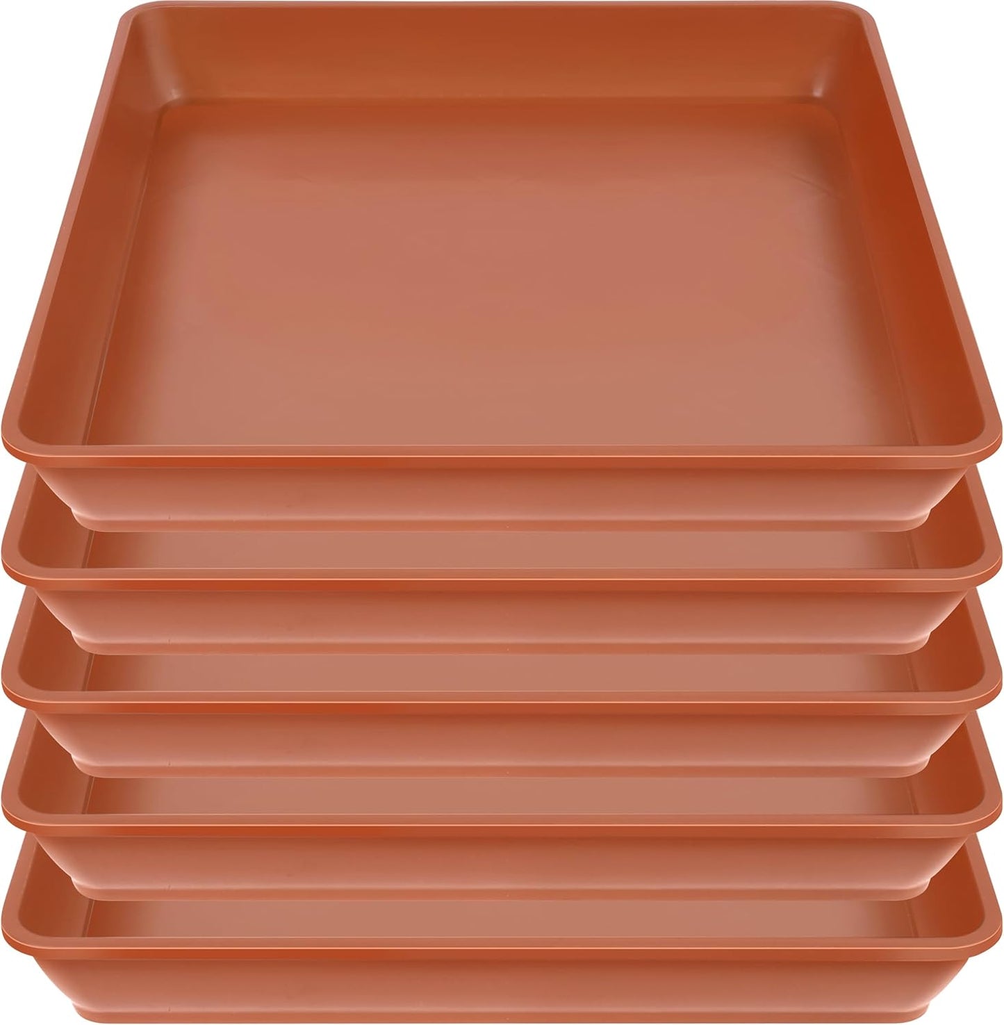 5 Pack Square Plant Saucer 8 Inch,Plant Water Catcher Tray, Heavy Plastic Plant Trays for Pots Pots Base Plant Saucers for Indoors and Outdoors, Pot Saucers for Plants.