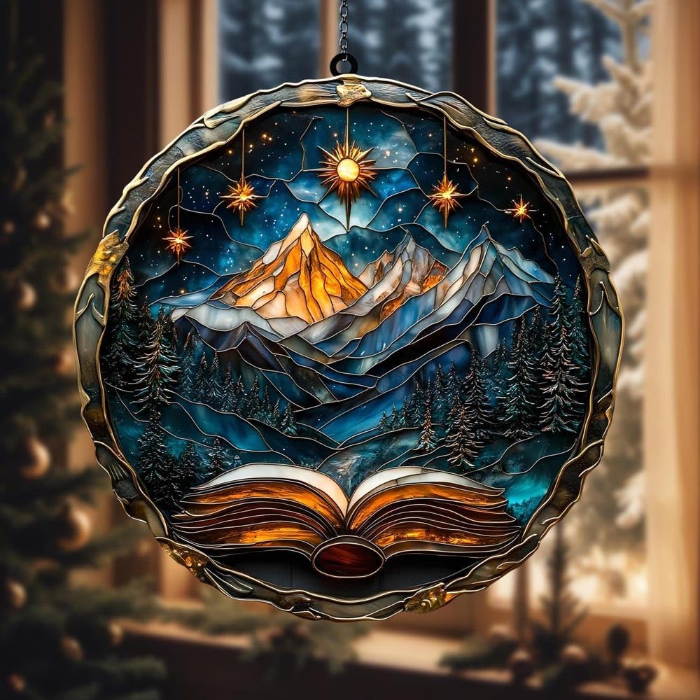 Starry Light Acrylic Suncatcher Window Hanging Wall Decor Fantasy Book Lover Reader Gift