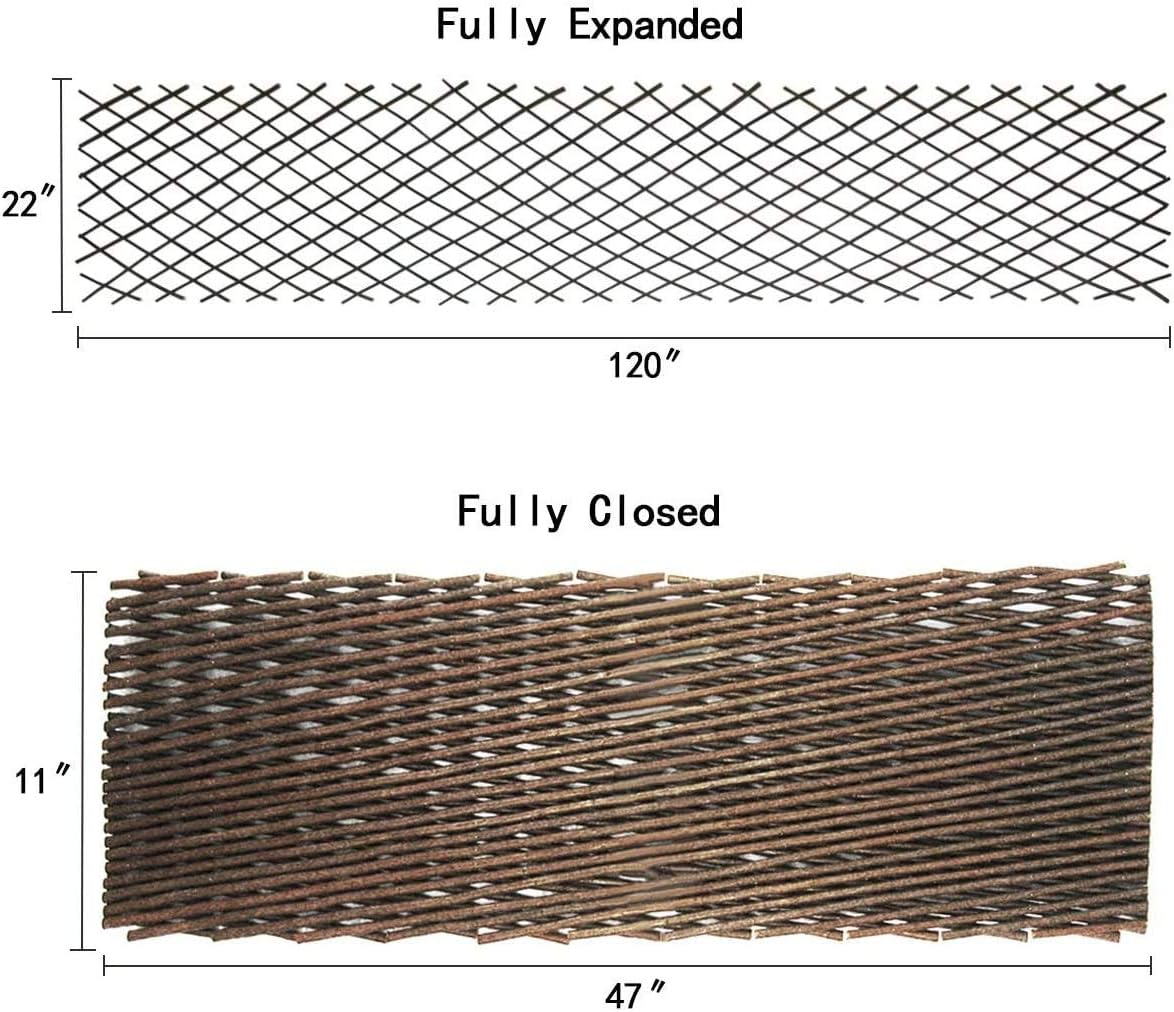 Nature Willow Trellis Expandable Plant Support Plant Climbing Lattices Trellis Willow Expandable Trellis Fence for Climbing Plants Support 36x92 Inch,Double Panel (2)