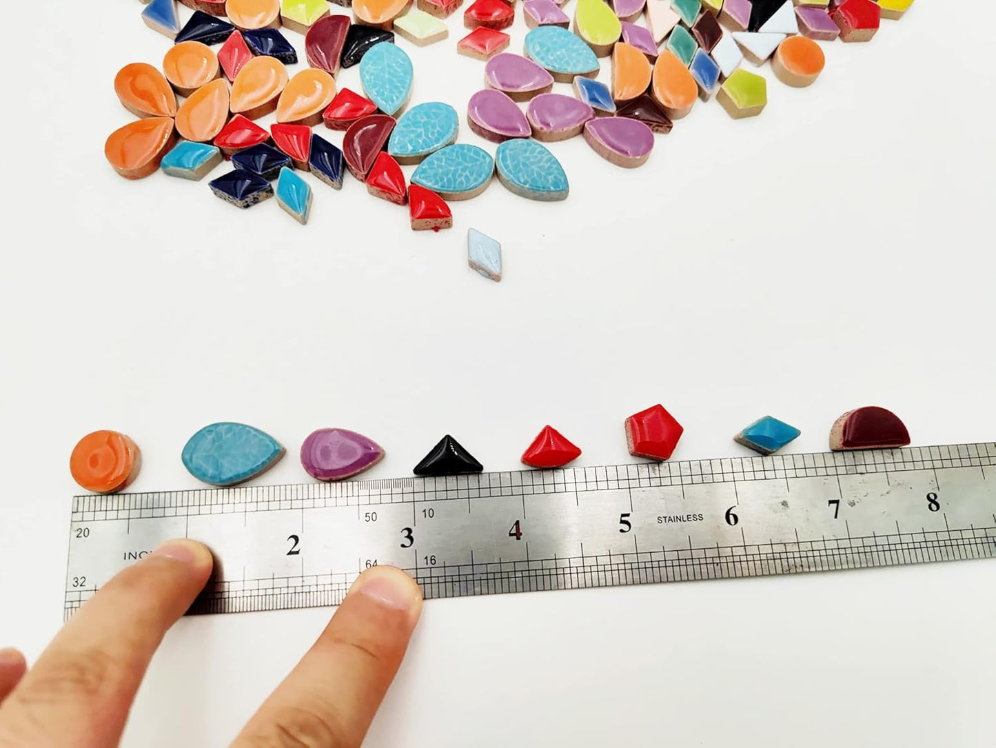 500g/1.1lb Random Color Irregular Ceramics Mosaic Tiles,DIY Making Creative Ceramic Mosaic Tiles for DIY Craft Plates Flowerpots Vases Cups Mosaic Making Supplies (Irregular Mix Color)