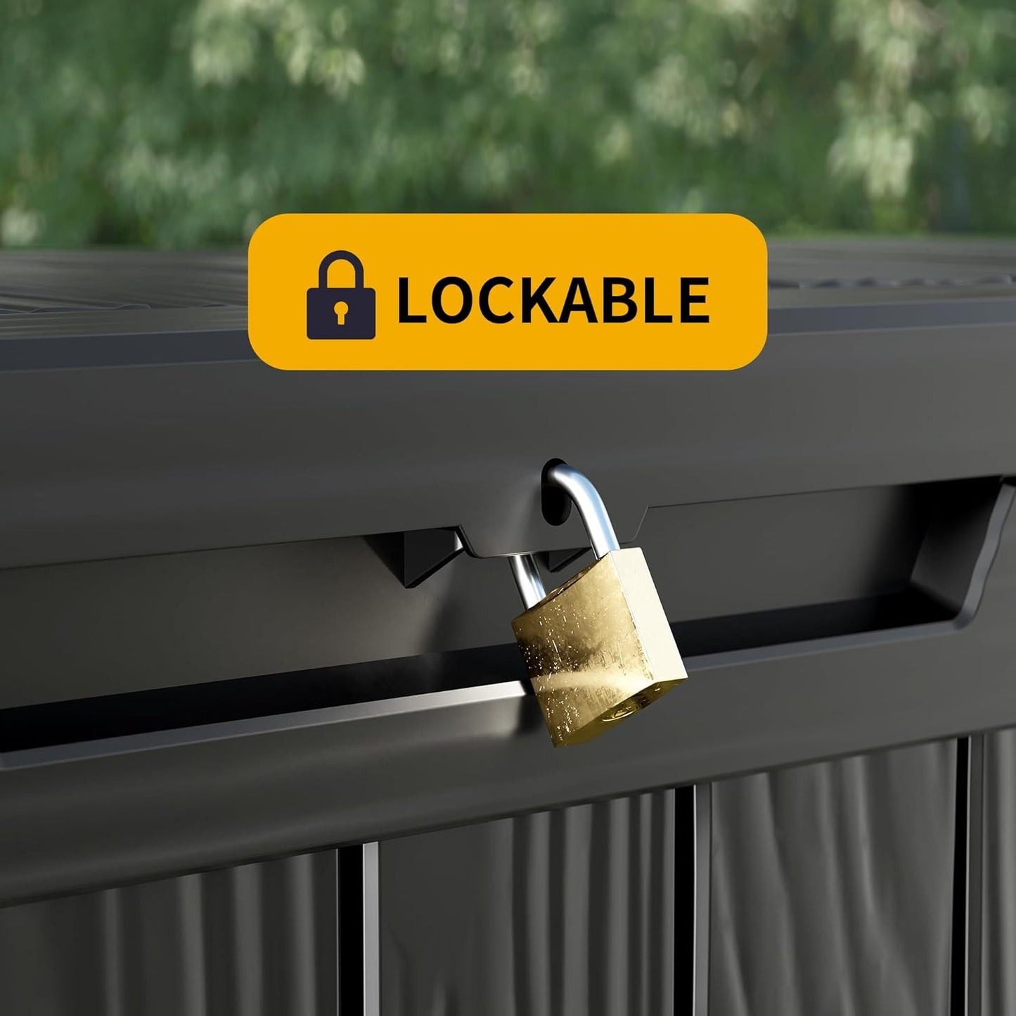 80 Gallon Waterproof Large Resin Deck Box Indoor/Outdoor Lockable Storage Container and Seating for Garden, Pool, and Patio (80 Gallon, Black)