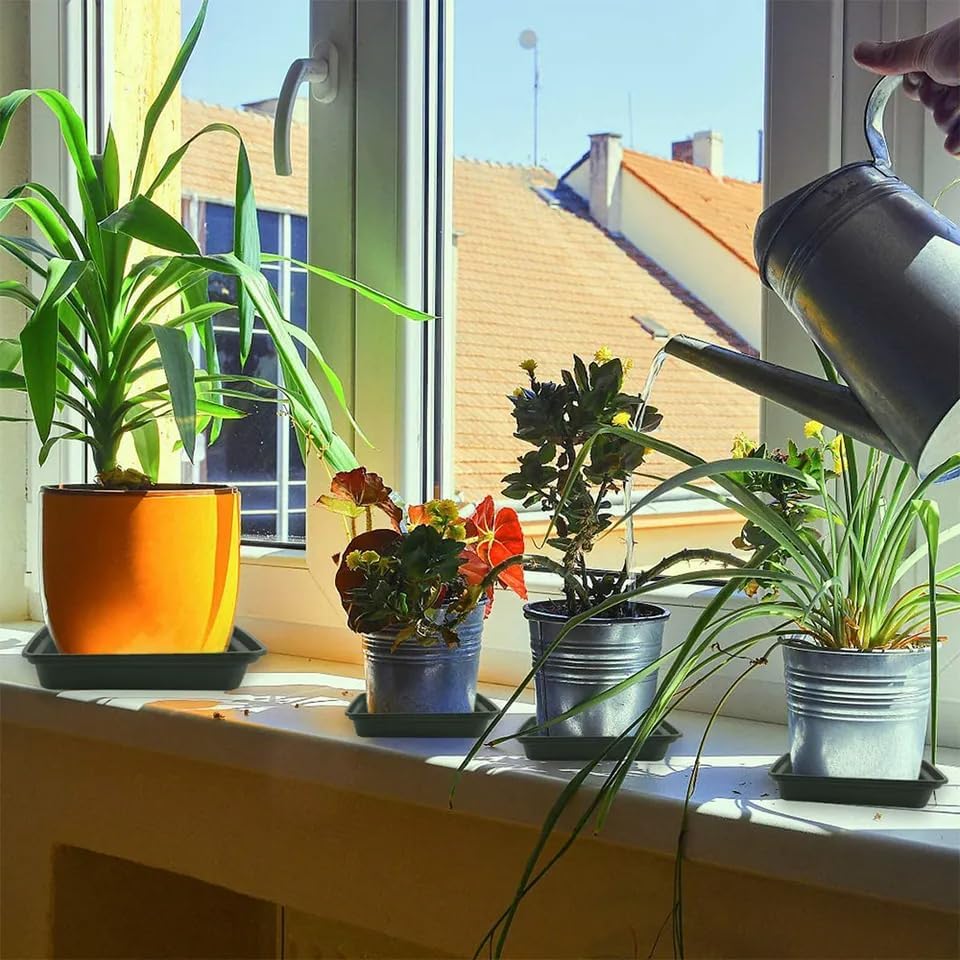 Square Plant Saucer 16 Inch 2 Pack, Duty Plastic Plant Saucer, Heavy Duty Plant Pot Saucers, Garden Large Deep Plant Trays for Pots, Planters for Indoors and Outdoors Plants.