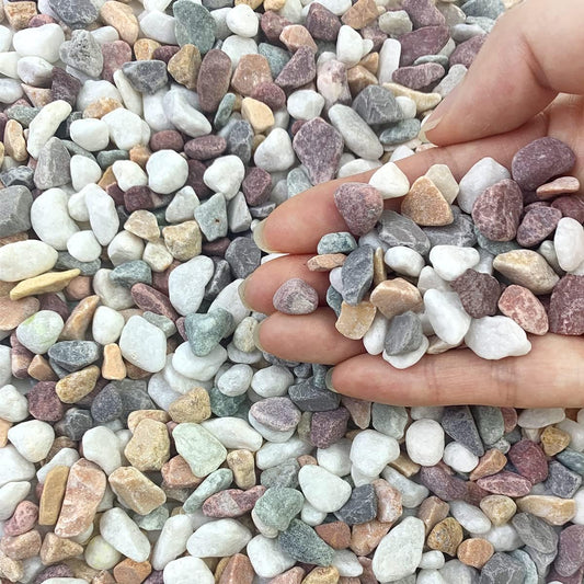 2 lbs Natural Mixed Color Pea Gravel Pebbles, 3/8 inch Decorative Rocks for Succulents, Pebbles for Indoor Plants, Vases, Aquarium Gravel, Top Dressing, Outdoor Decorative Stones