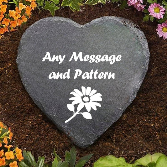 Personalized Decorative Garden Stones Customized with Any Message and Pattern, Custom Heart Shaped Memorial Stones Welcome Stones 8x8 for Housewarming,Memorial Gifts and Special Day Gifts